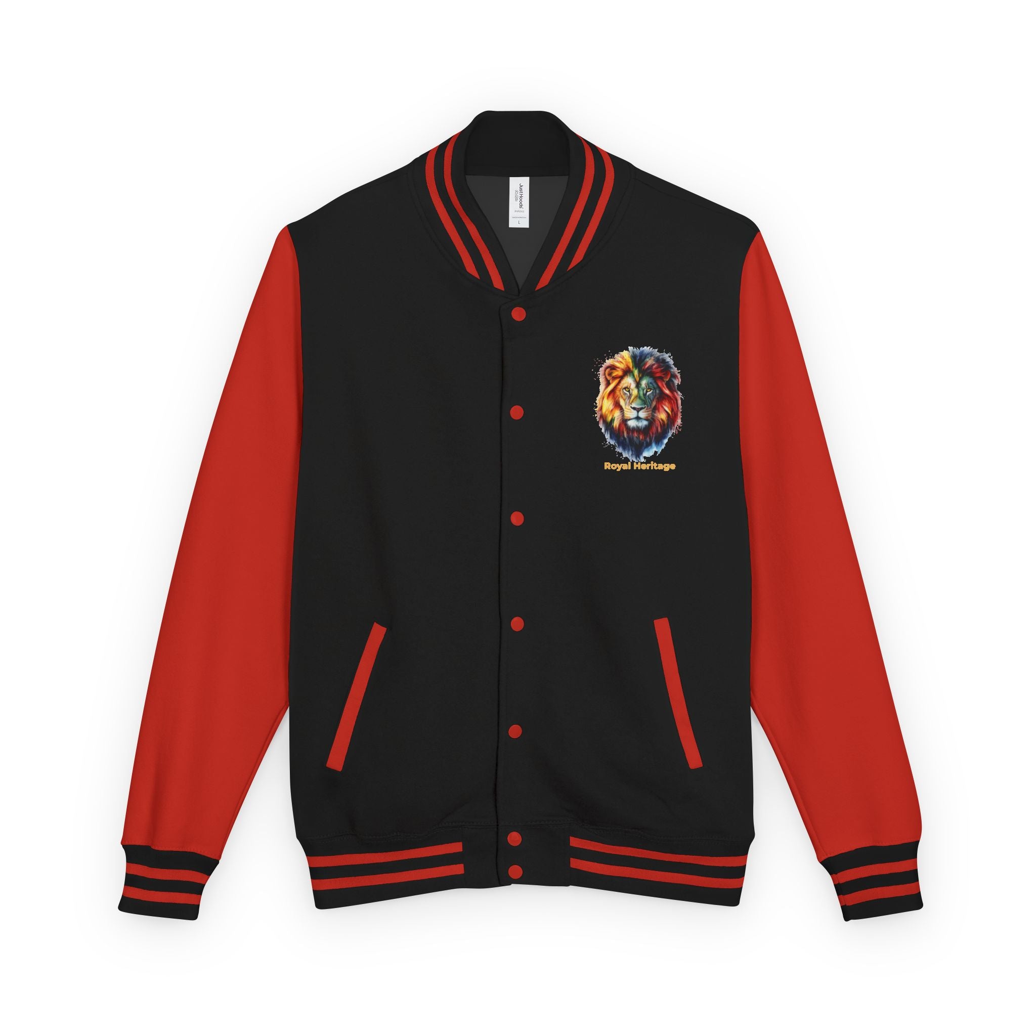 Lion Graphic Letterman Jacket — "Royal Heritage" Varsity Jacket