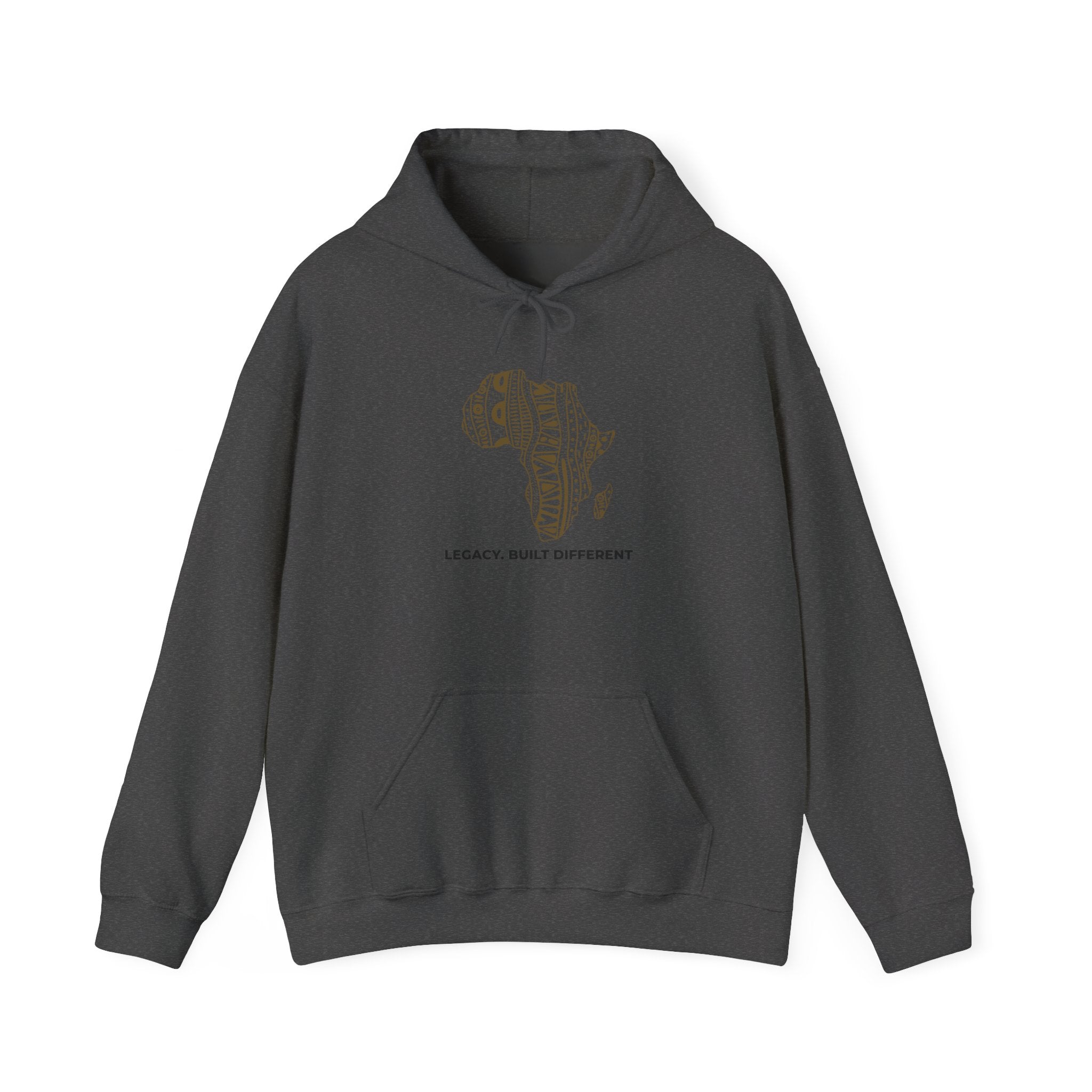 Africa Pattern Hoodie — "Legacy. Built Different." Graphic Sweatshirt