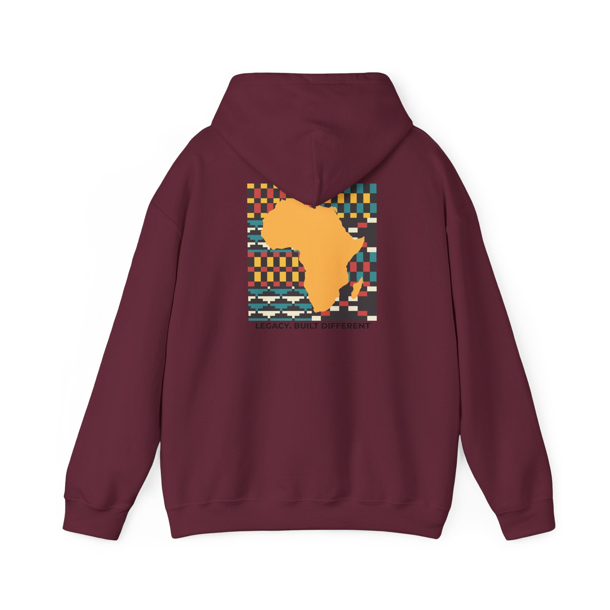 Africa Silhouette Kente Hoodie — "Legacy, Built Different"