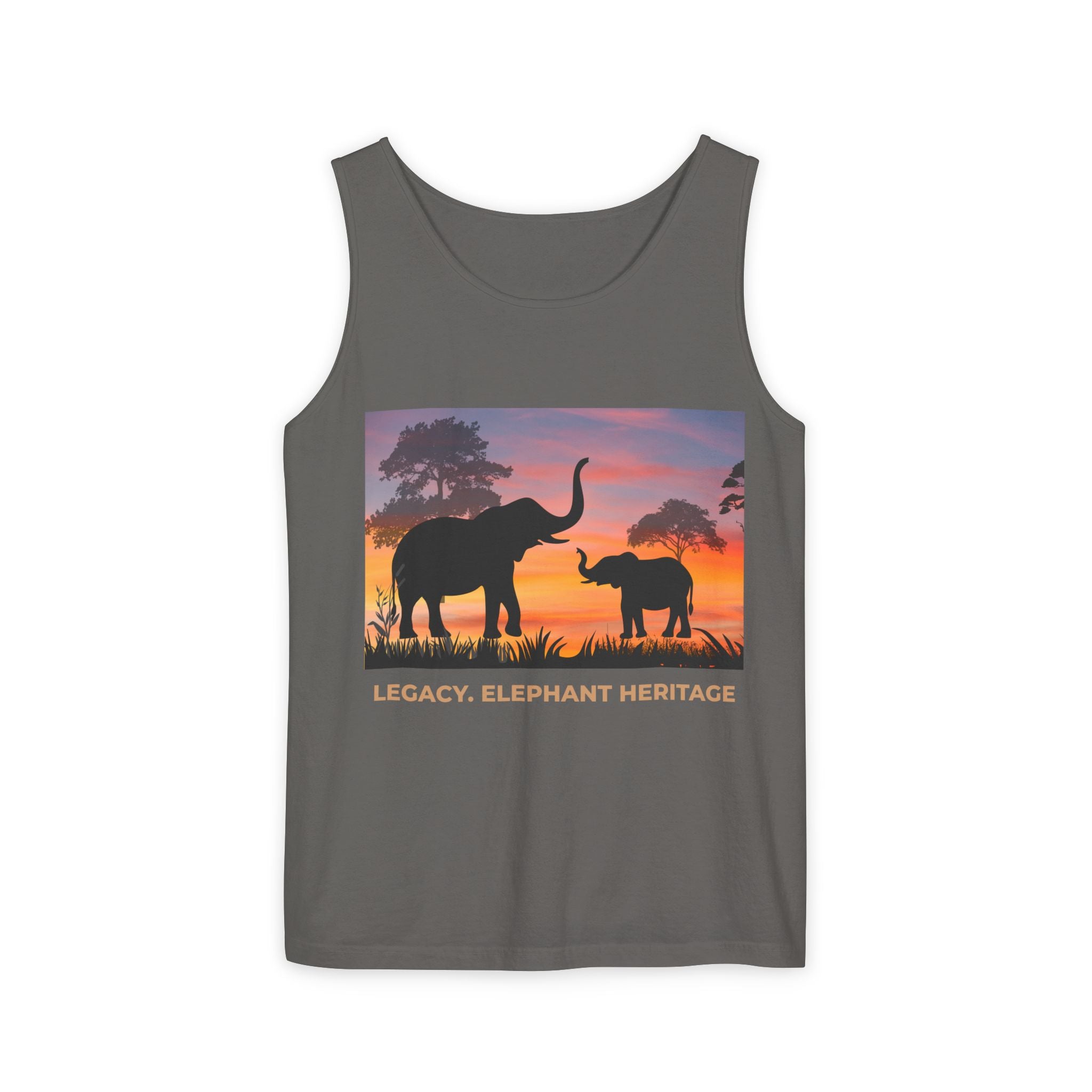 Elephant Sunset Tank Top — Mama & Baby Silhouette Beachwear