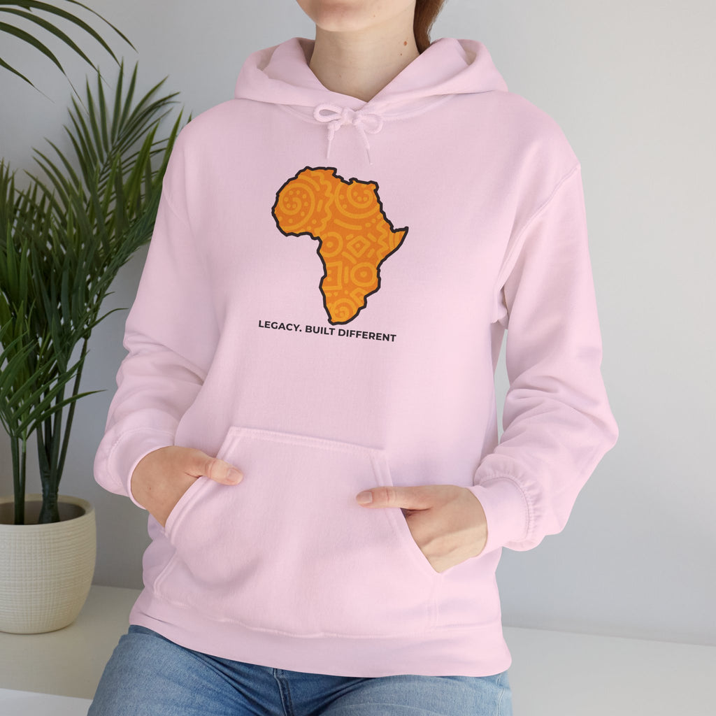 Africa Map Hoodie — "Legacy. Built Different." Printed Pullover