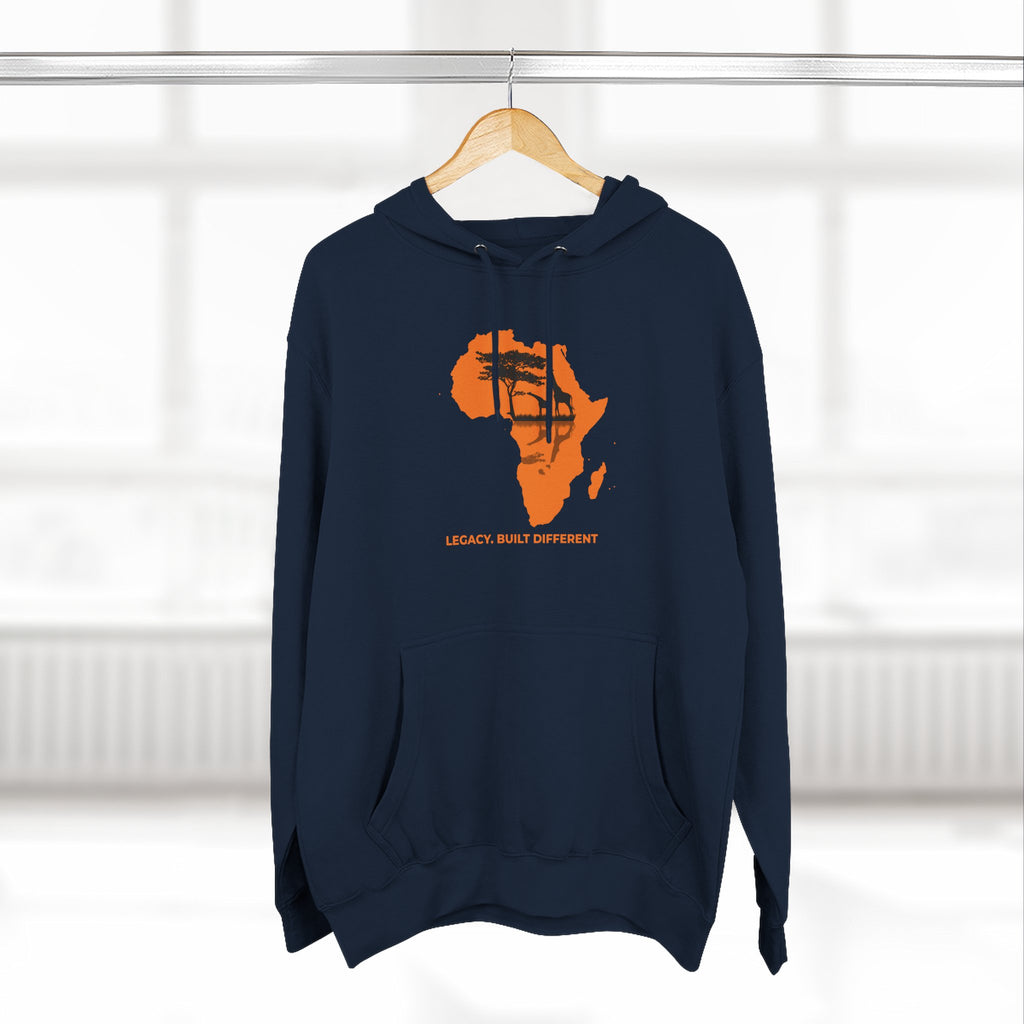 Africa Silhouette Hoodie — 'Legacy: Built Different' Graphic Pullover