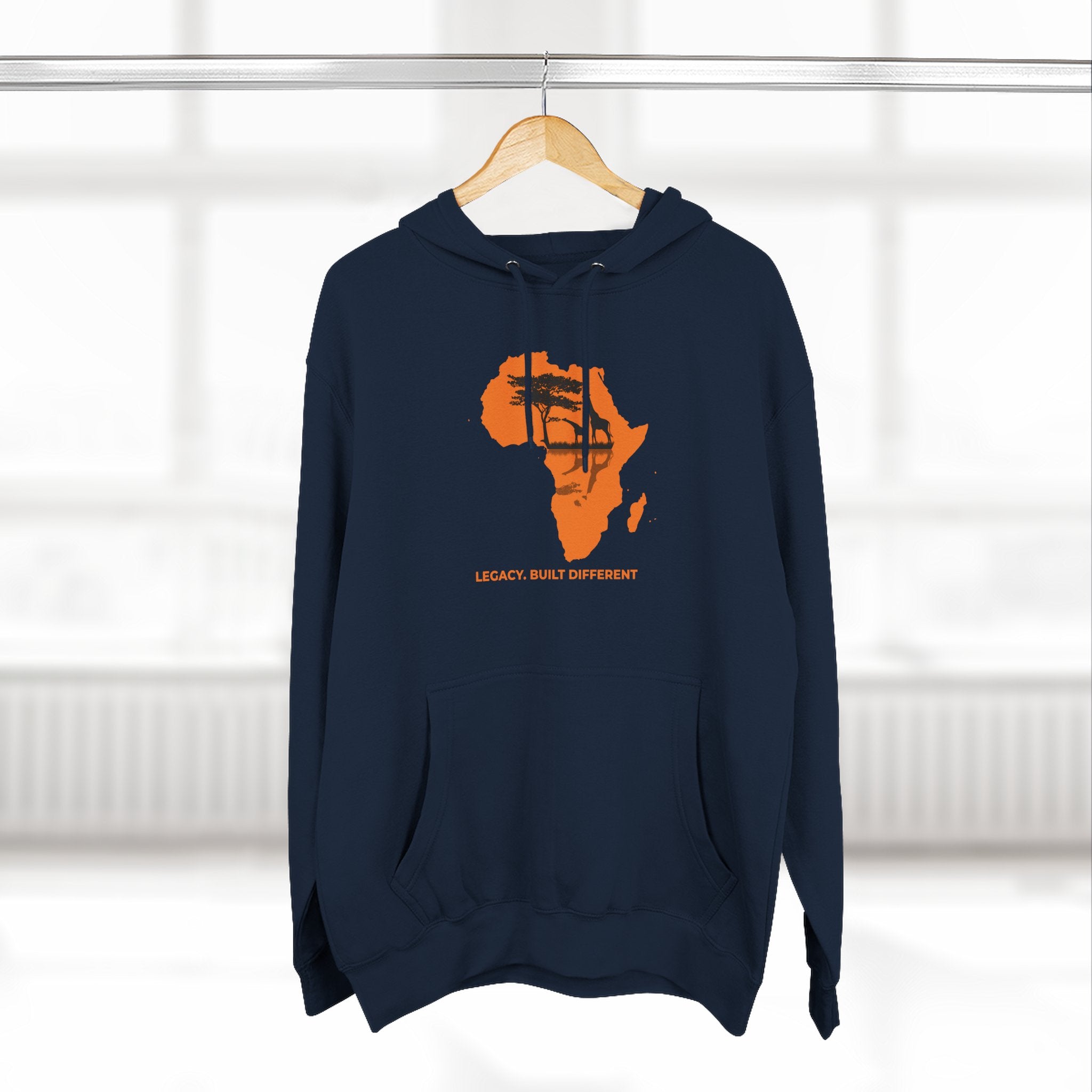 Africa Silhouette Hoodie — 'Legacy: Built Different' Graphic Pullover