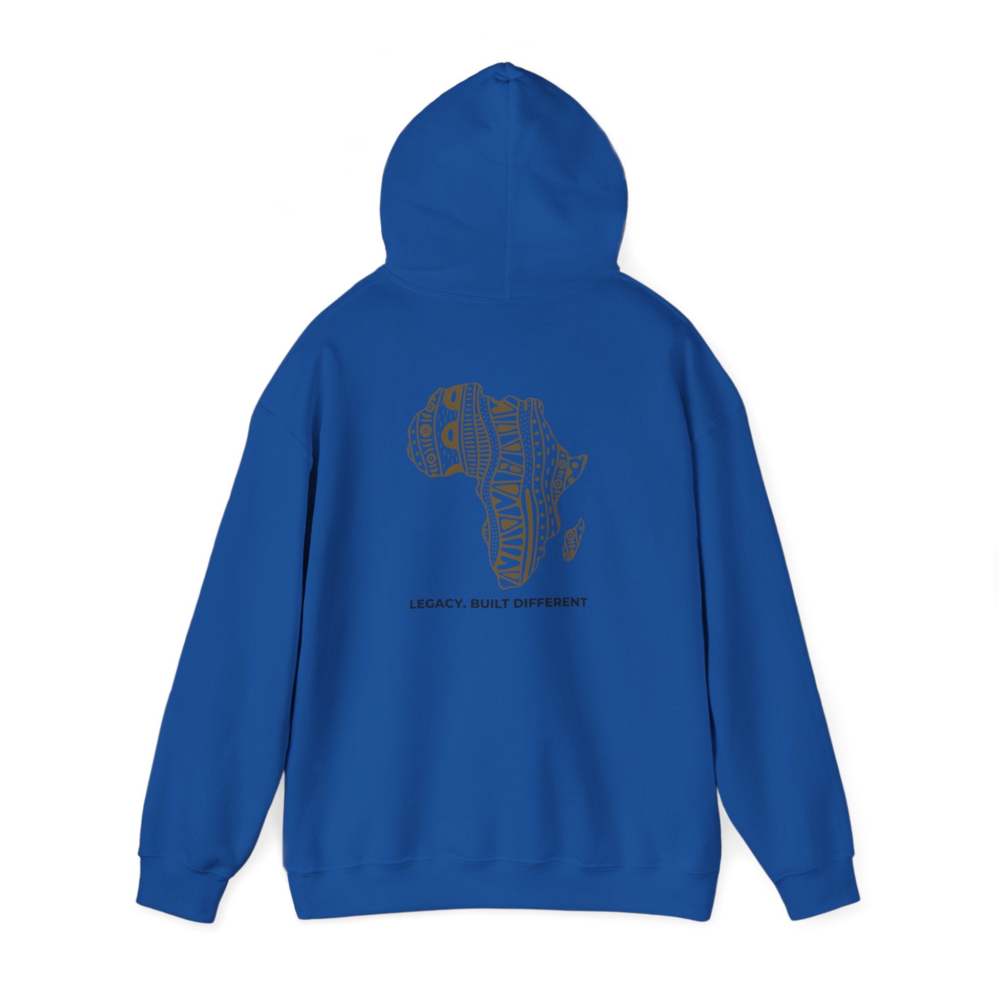 Africa Pattern Hoodie — "Legacy. Built Different." Graphic Sweatshirt