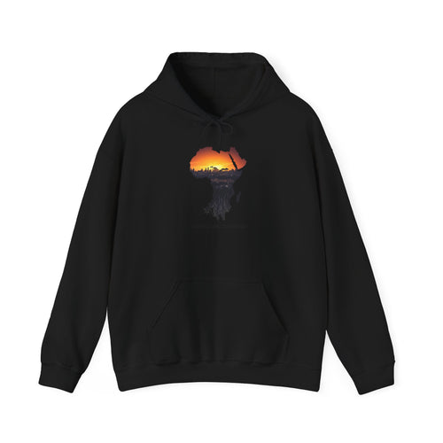 Africa Sunset Hoodie — "Legacy. Built Different." Graphic Pullover