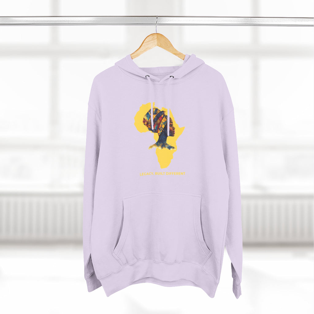 Hoodie — African Profile Art on Yellow Africa Silhouette (Legacy, Beauty, Empowerment)