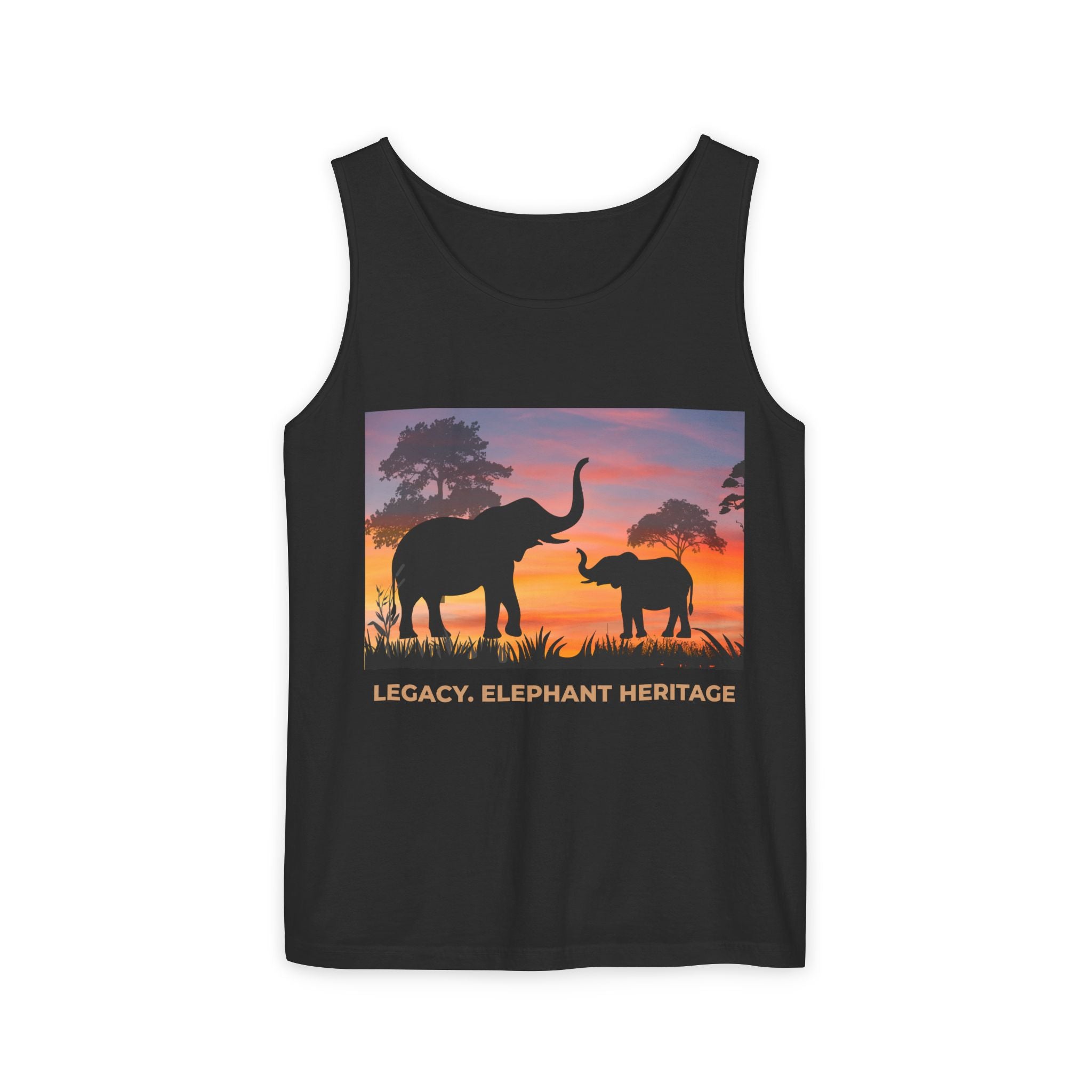 Elephant Sunset Tank Top — Mama & Baby Silhouette Beachwear
