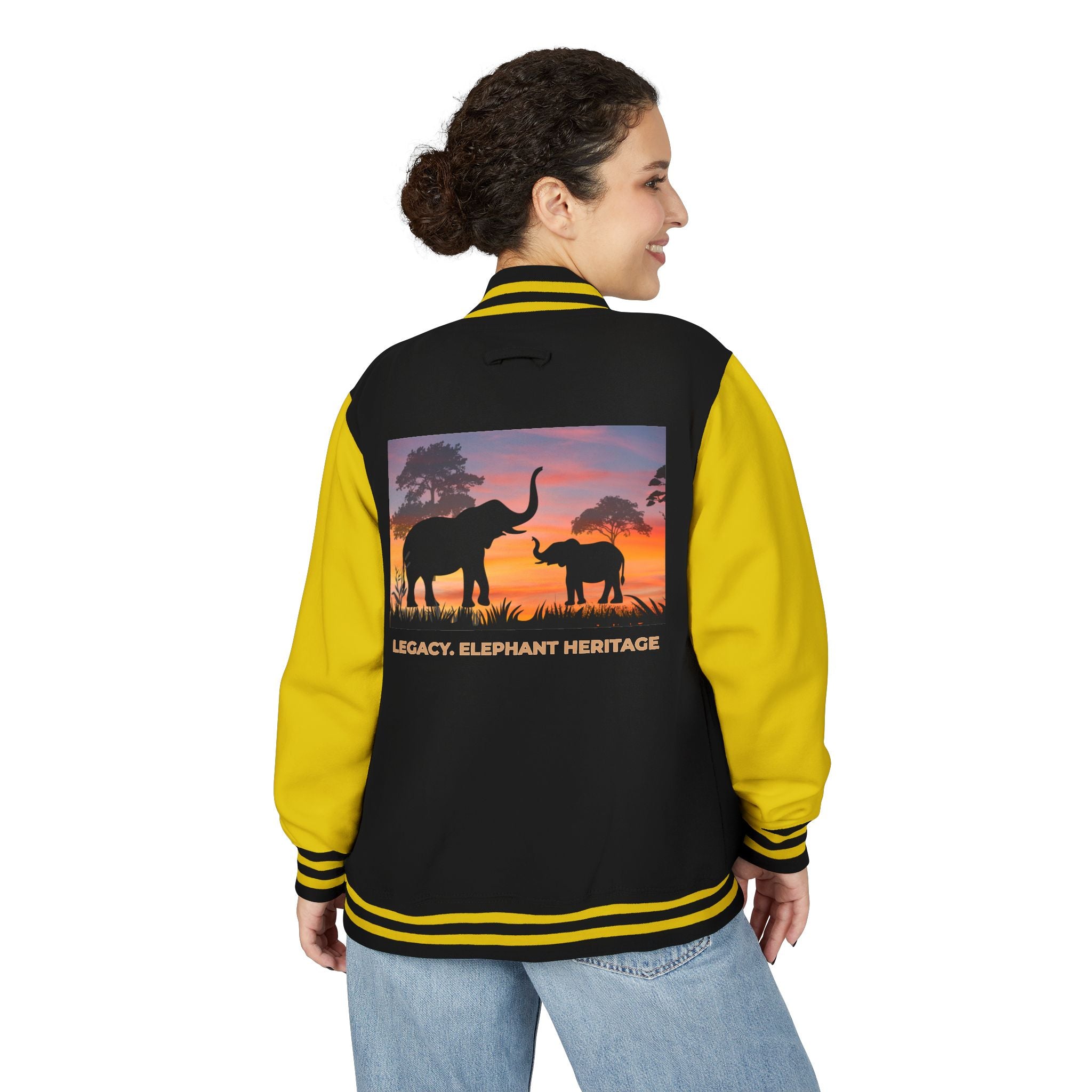 Letterman Jacket — Legacy Elephant Heritage Sunset Design