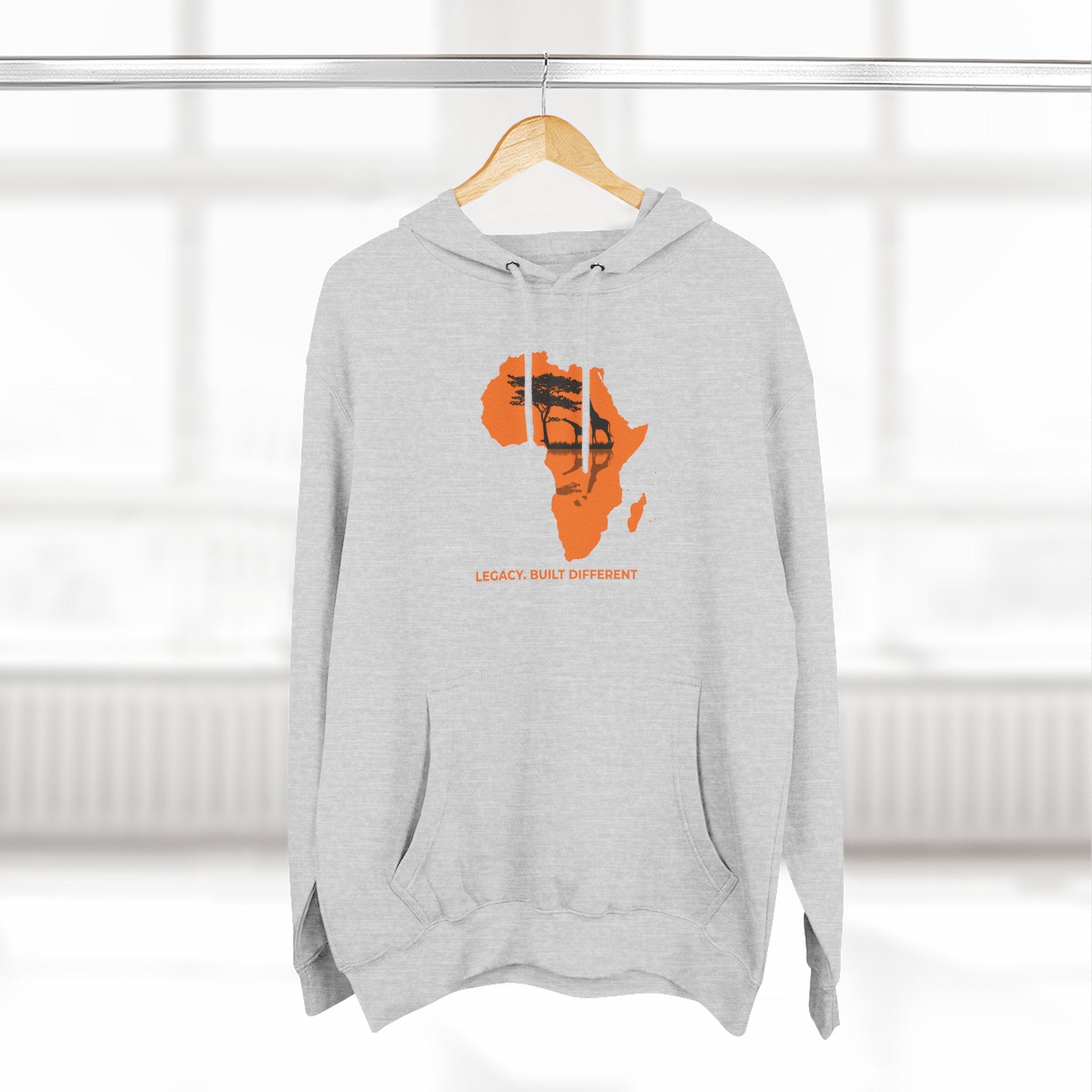Africa Silhouette Hoodie — 'Legacy: Built Different' Graphic Pullover