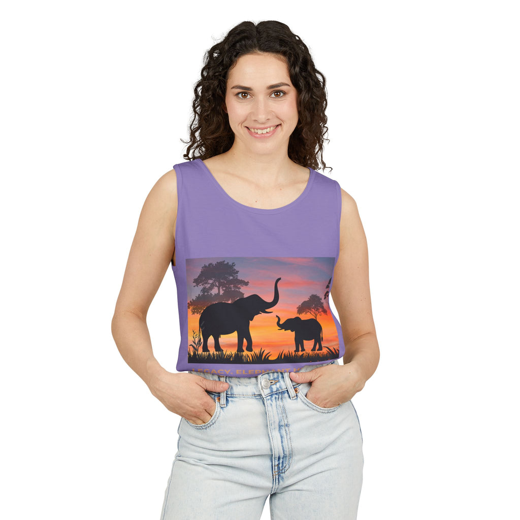 Elephant Sunset Tank Top — Mama & Baby Silhouette Beachwear