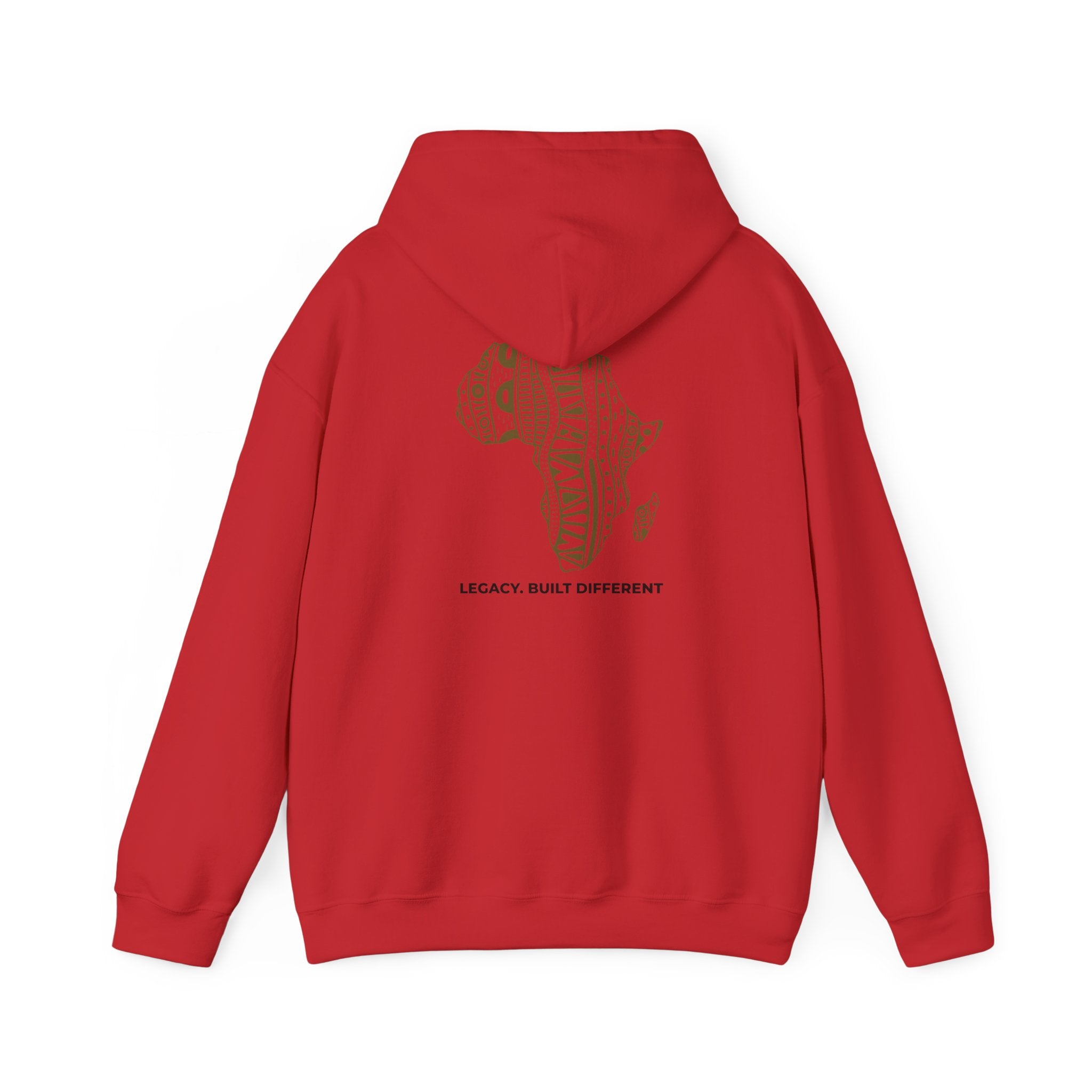Africa Pattern Hoodie — "Legacy. Built Different." Graphic Sweatshirt