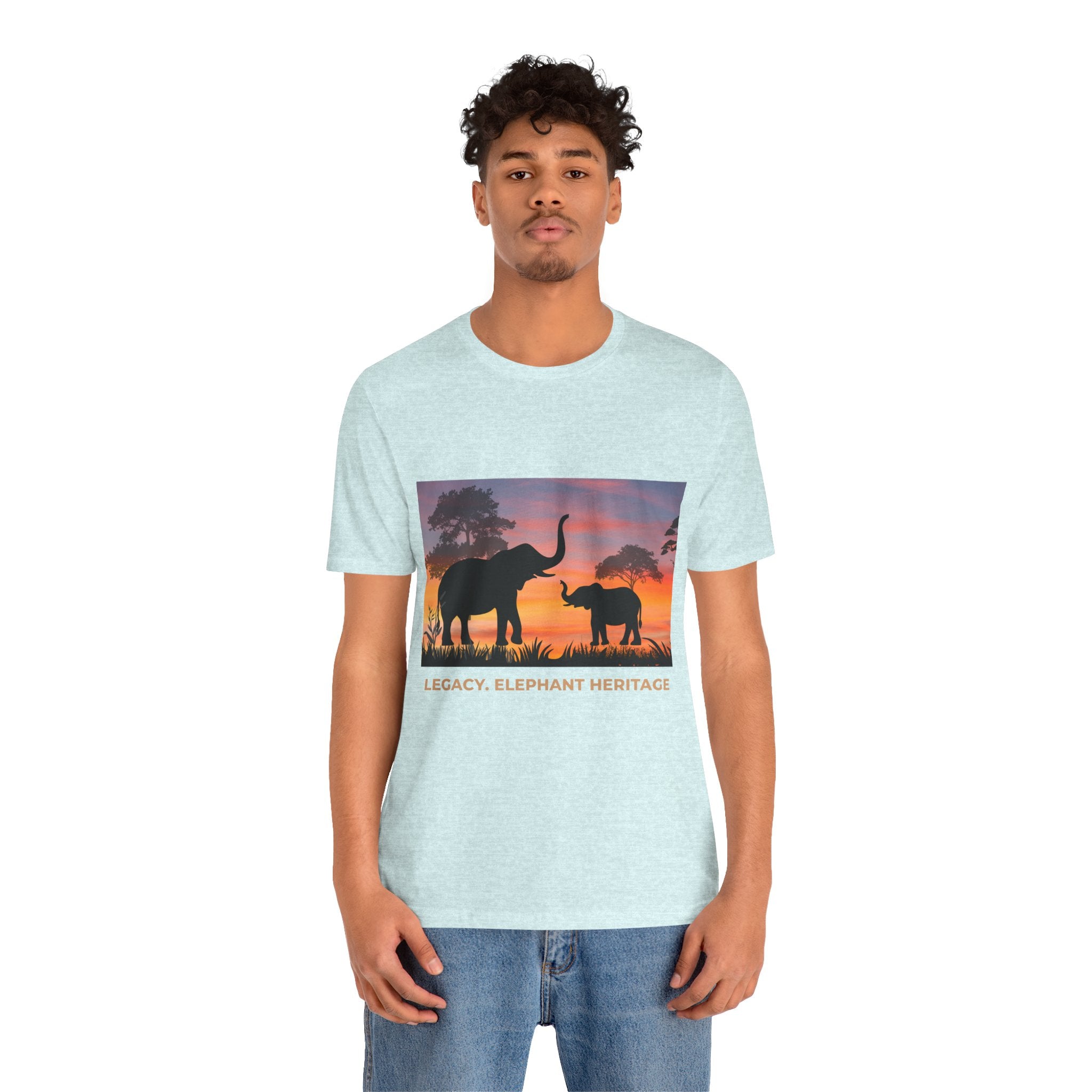 Elephant Sunset Tee — "Legacy, Elephant Heritage" Graphic T-Shirt