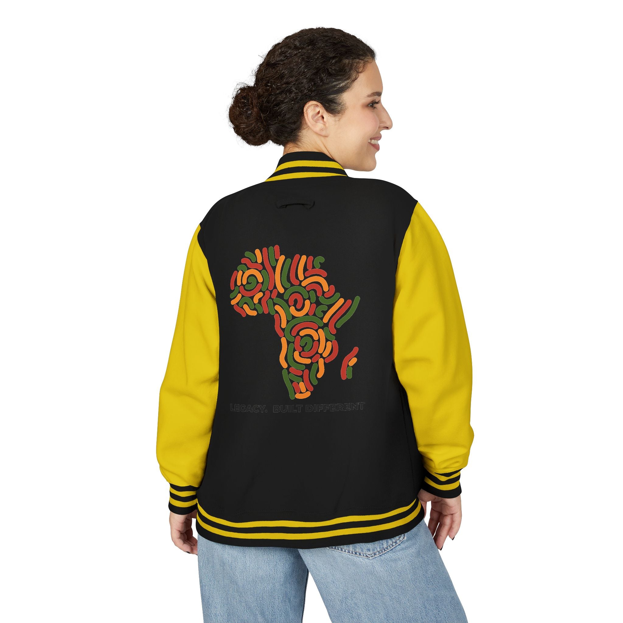 Letterman Jacket — African Heritage Map "Legacy. Built Different"