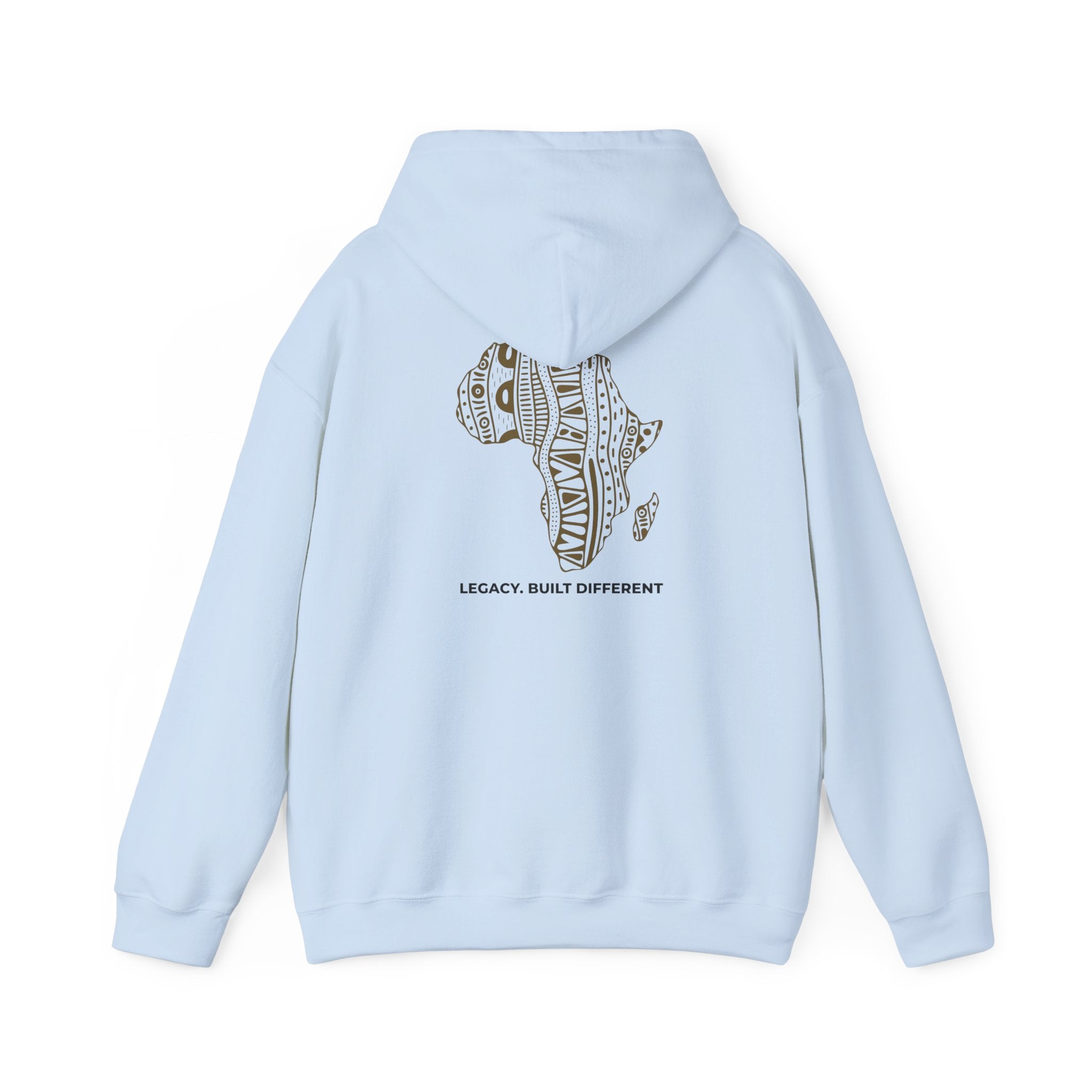 Africa Pattern Hoodie — "Legacy. Built Different." Graphic Sweatshirt