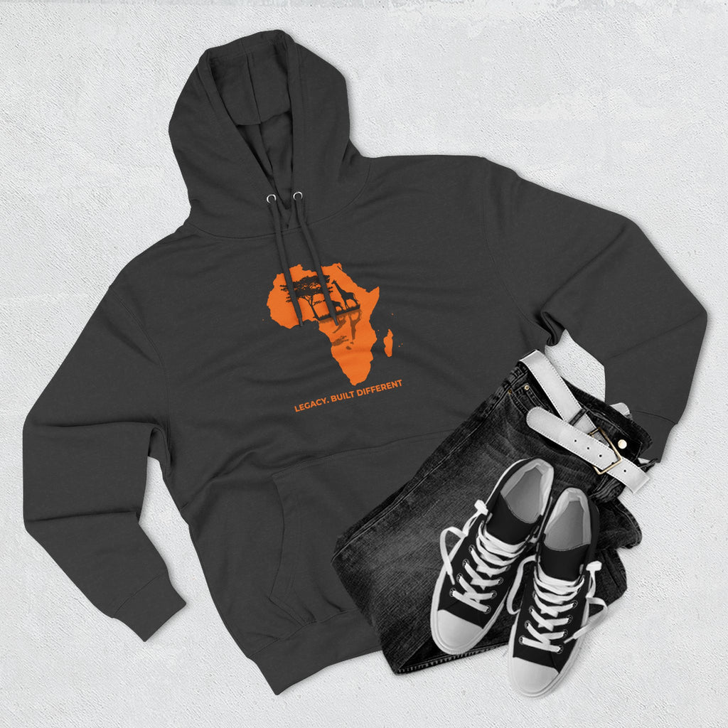 Africa Silhouette Hoodie — 'Legacy: Built Different' Graphic Pullover