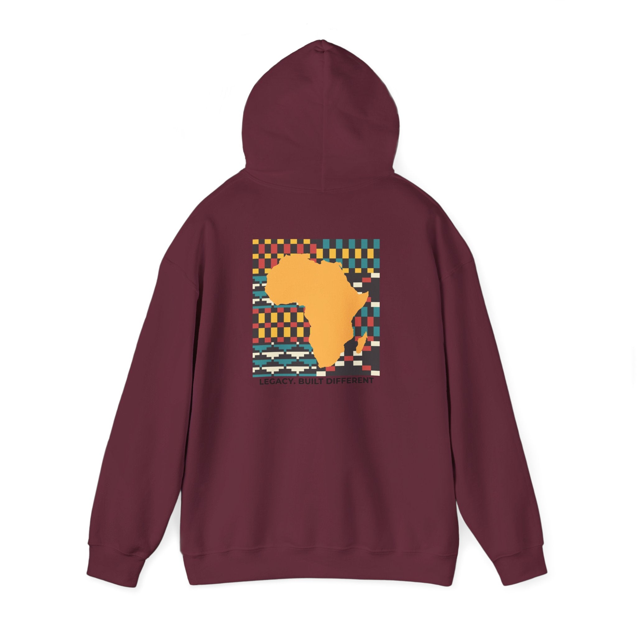 Africa Silhouette Kente Hoodie — "Legacy, Built Different"