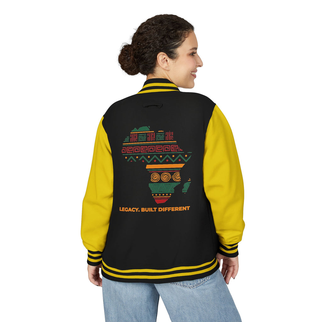 Africa Pattern Letterman Jacket — "Legacy, Unity, Strength"
