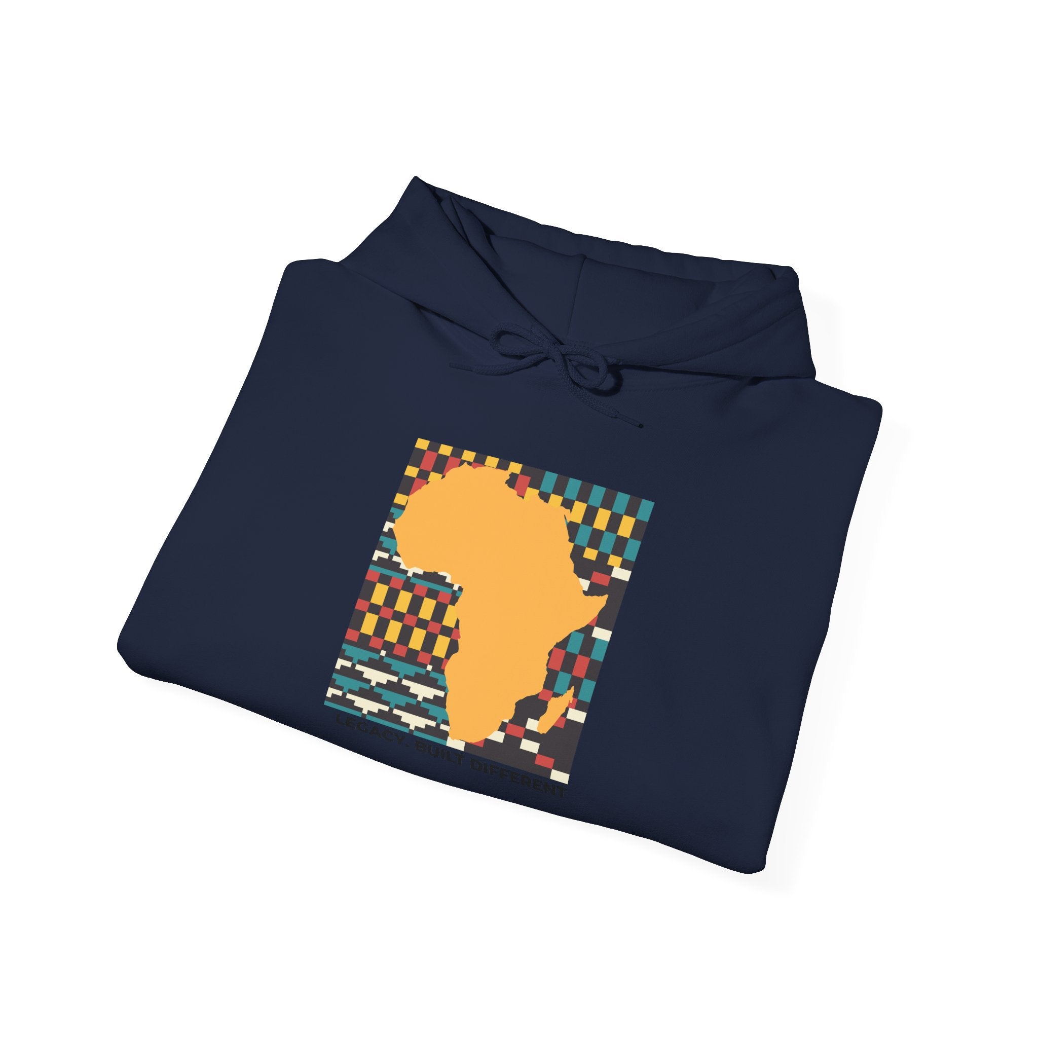 Africa Silhouette Kente Hoodie — "Legacy, Built Different"