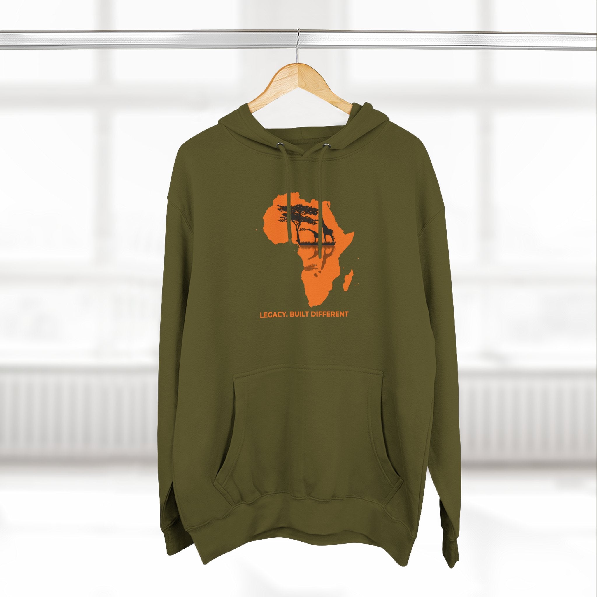 Africa Silhouette Hoodie — 'Legacy: Built Different' Graphic Pullover
