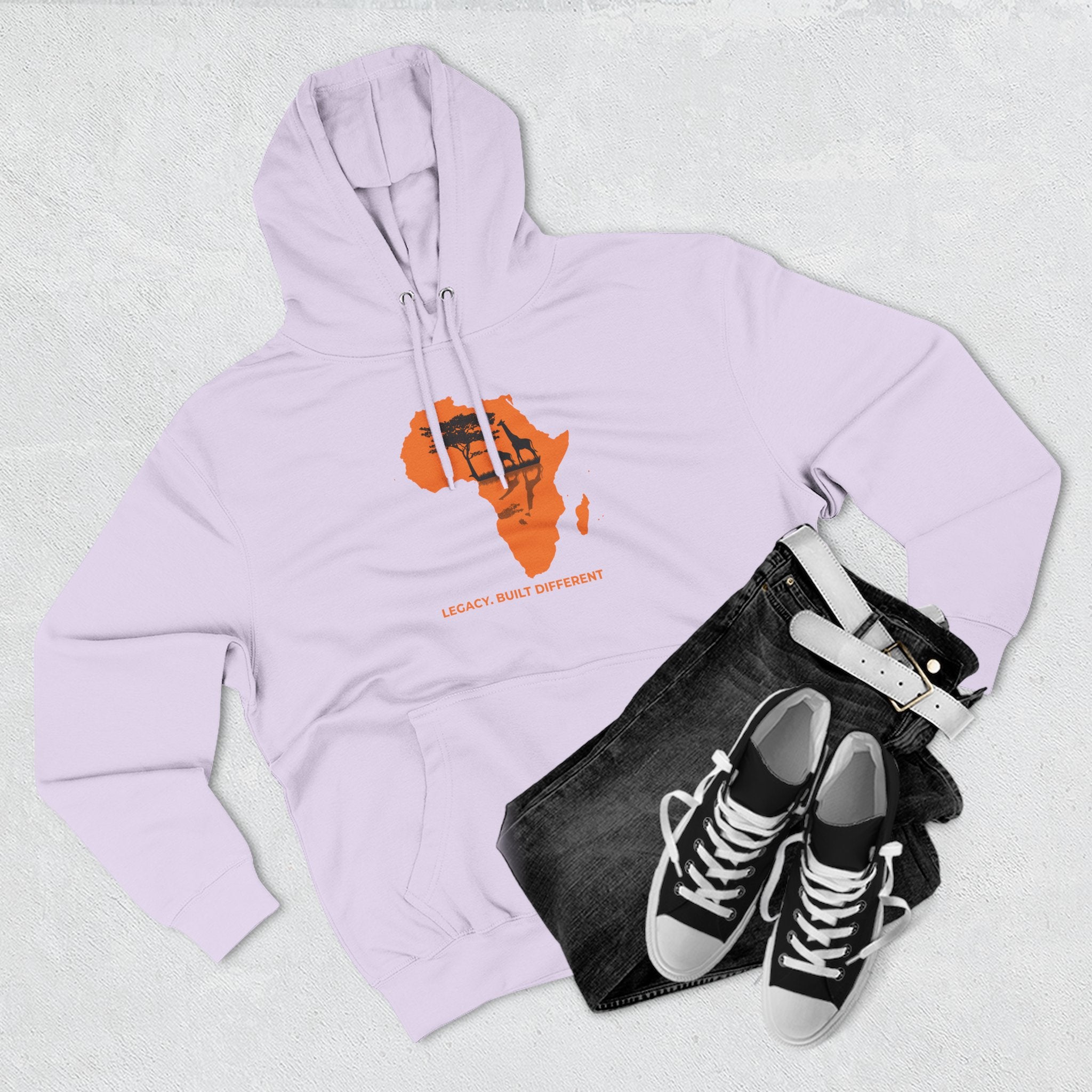 Africa Silhouette Hoodie — 'Legacy: Built Different' Graphic Pullover