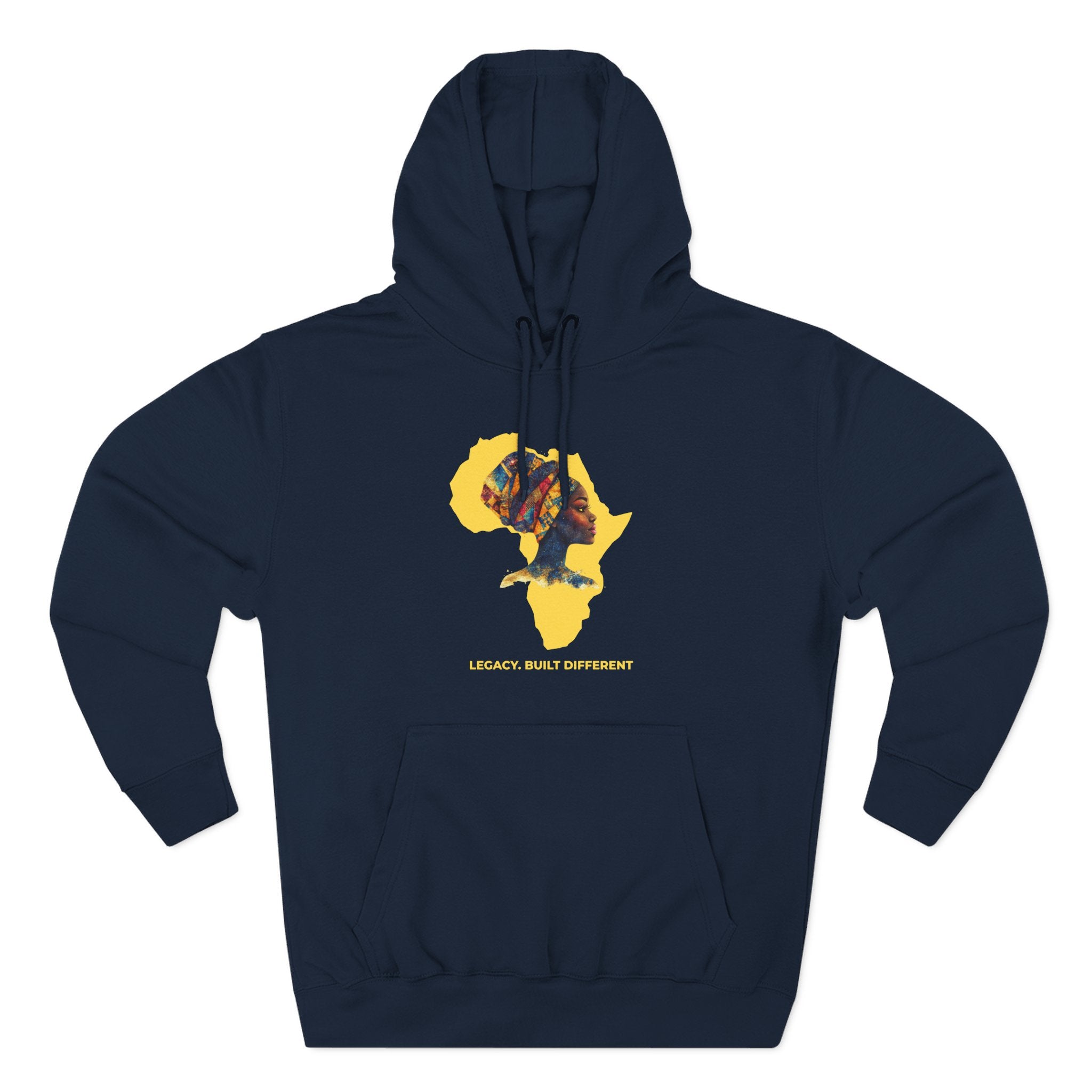 Hoodie — African Profile Art on Yellow Africa Silhouette (Legacy, Beauty, Empowerment)