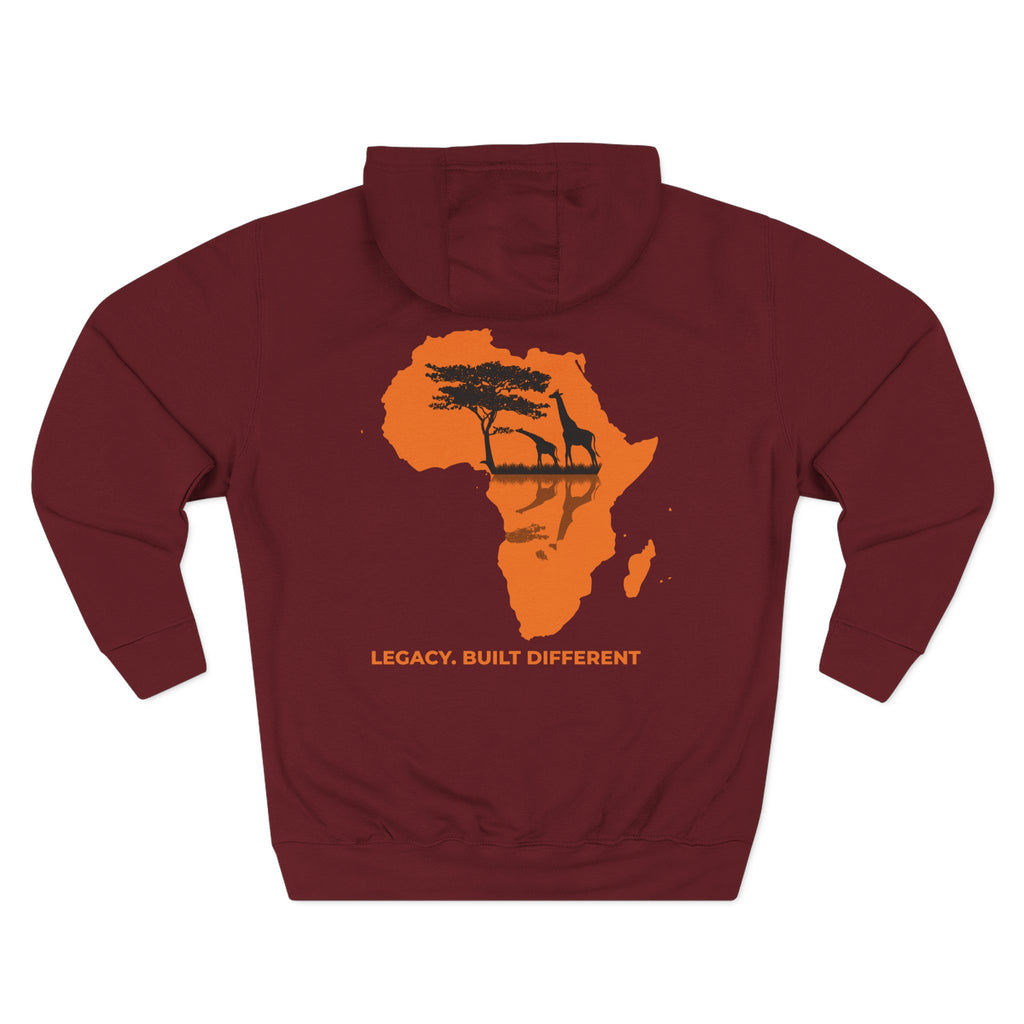Africa Silhouette Hoodie — 'Legacy: Built Different' Graphic Pullover