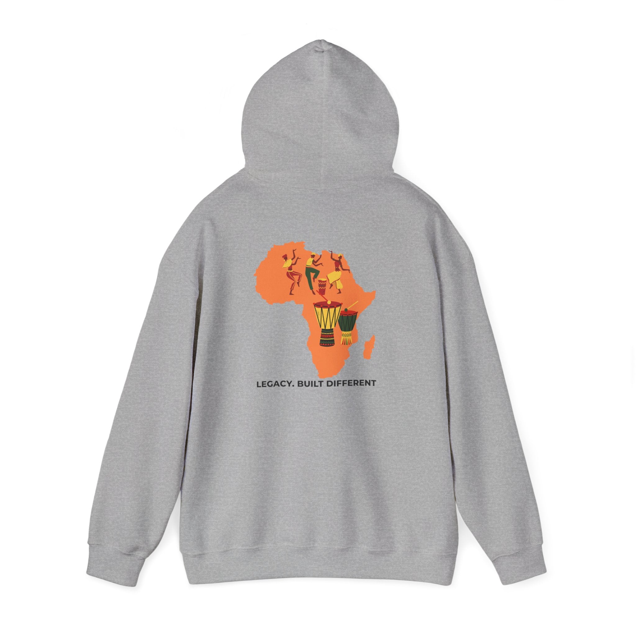 Africa Map Hoodie - 'Legacy. Built Different.' Afrocentric Graphic Pullover