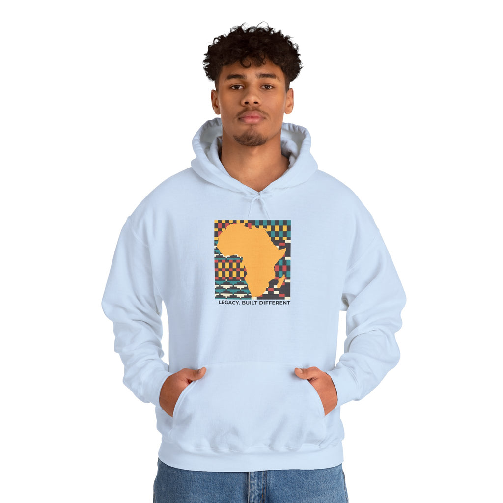 Africa Silhouette Kente Hoodie — "Legacy, Built Different"