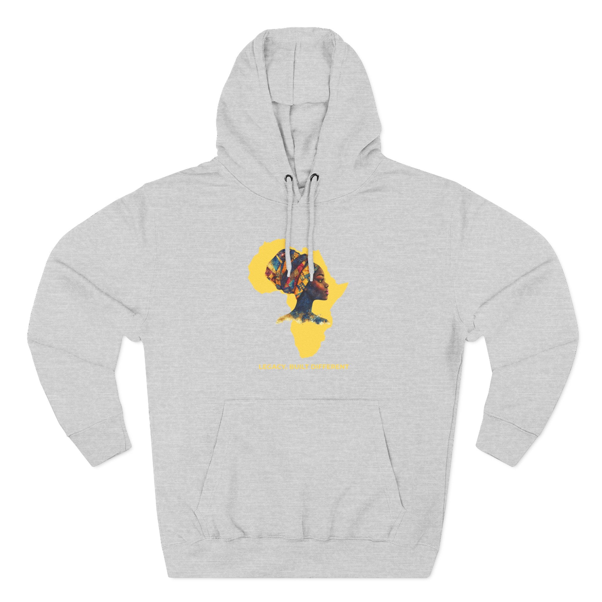 Hoodie — African Profile Art on Yellow Africa Silhouette (Legacy, Beauty, Empowerment)