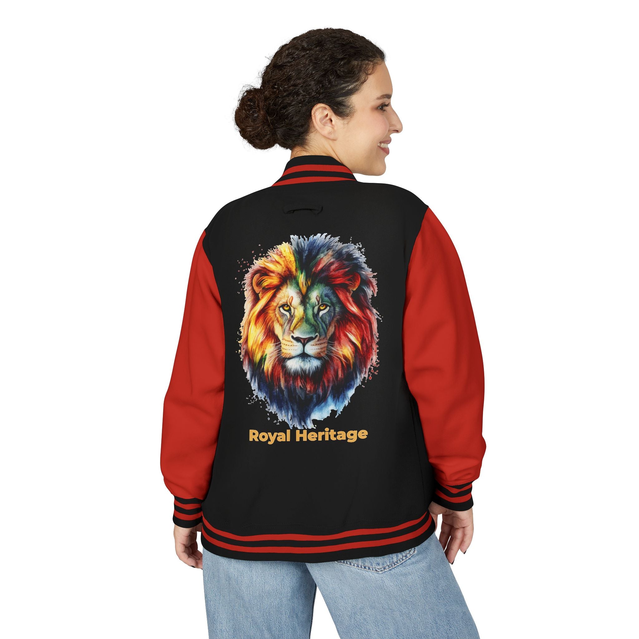 Lion Graphic Letterman Jacket — "Royal Heritage" Varsity Jacket