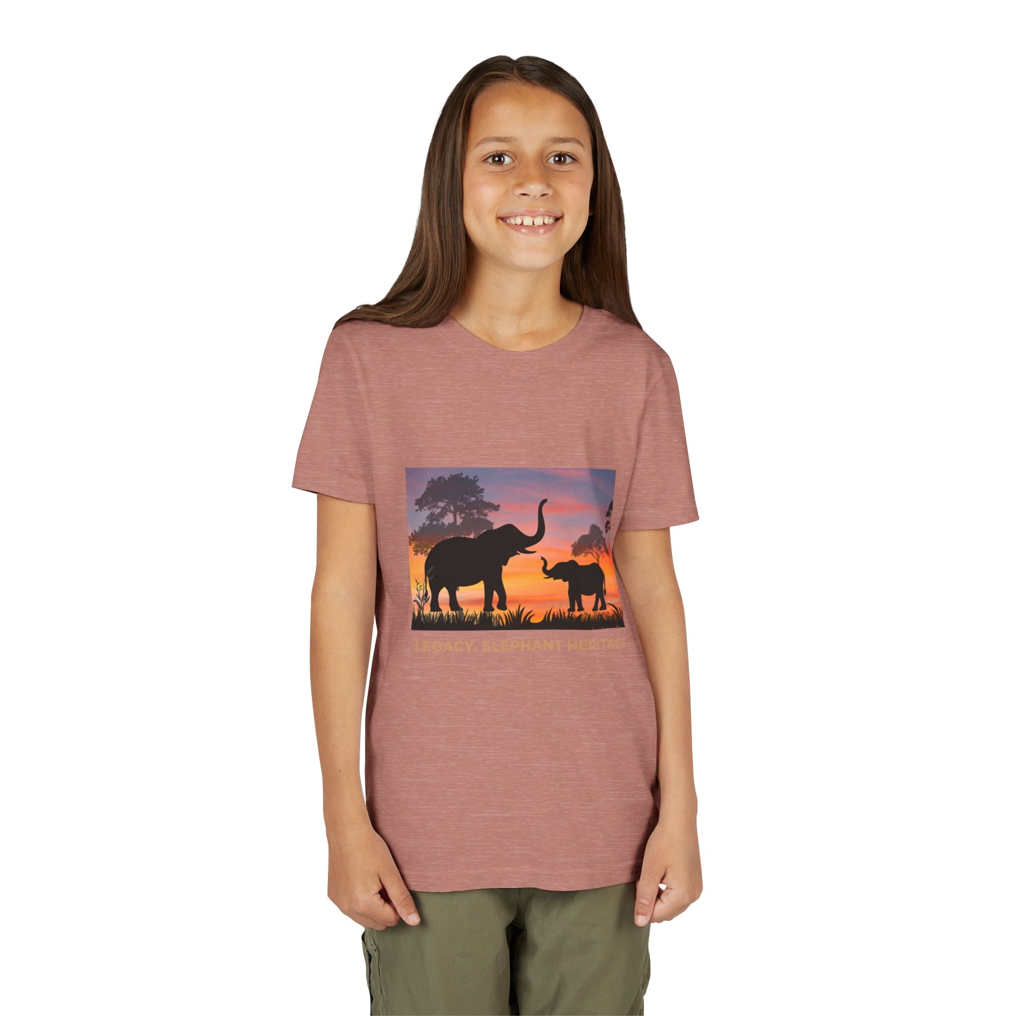 Youth Elephant Sunset Tee — 'Legacy, Love & Heritage' Kids Shirt