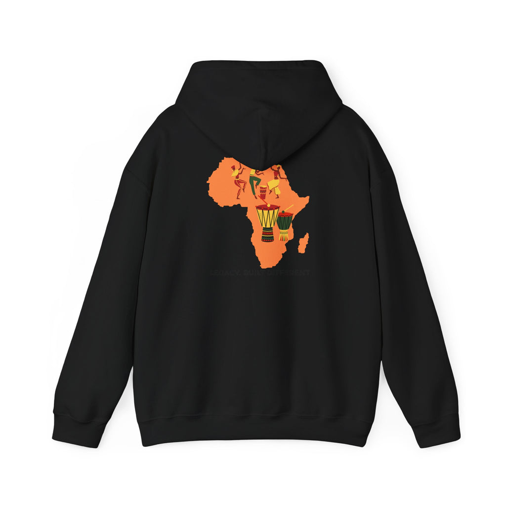 Africa Map Hoodie - 'Legacy. Built Different.' Afrocentric Graphic Pullover