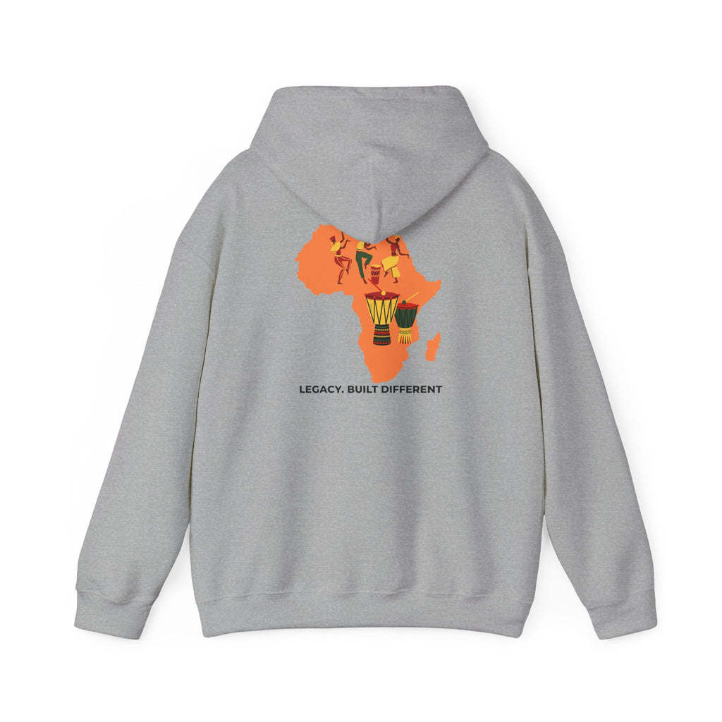 Africa Map Hoodie - 'Legacy. Built Different.' Afrocentric Graphic Pullover