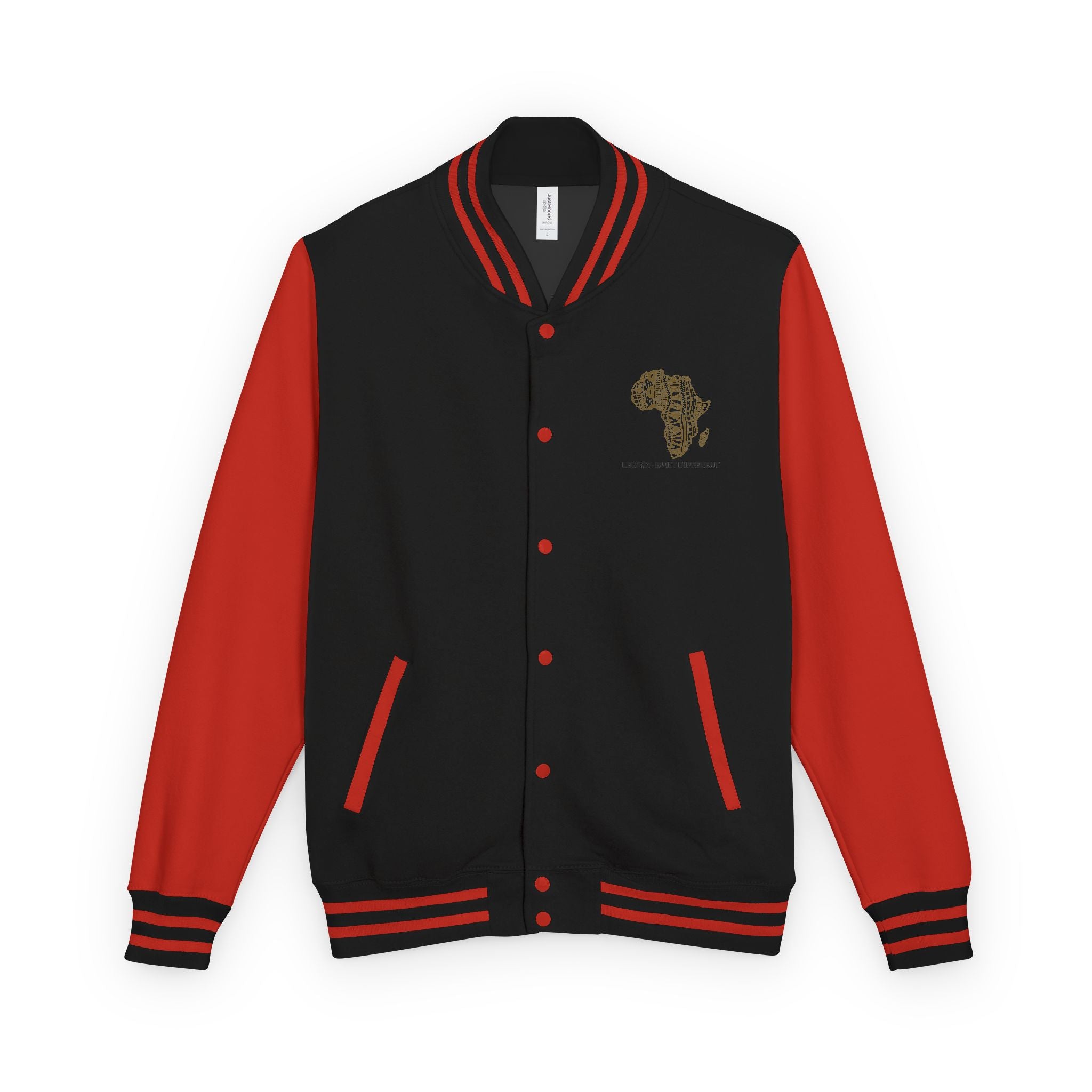 Letterman Jacket — African Pattern Map "Legacy. Built Different"