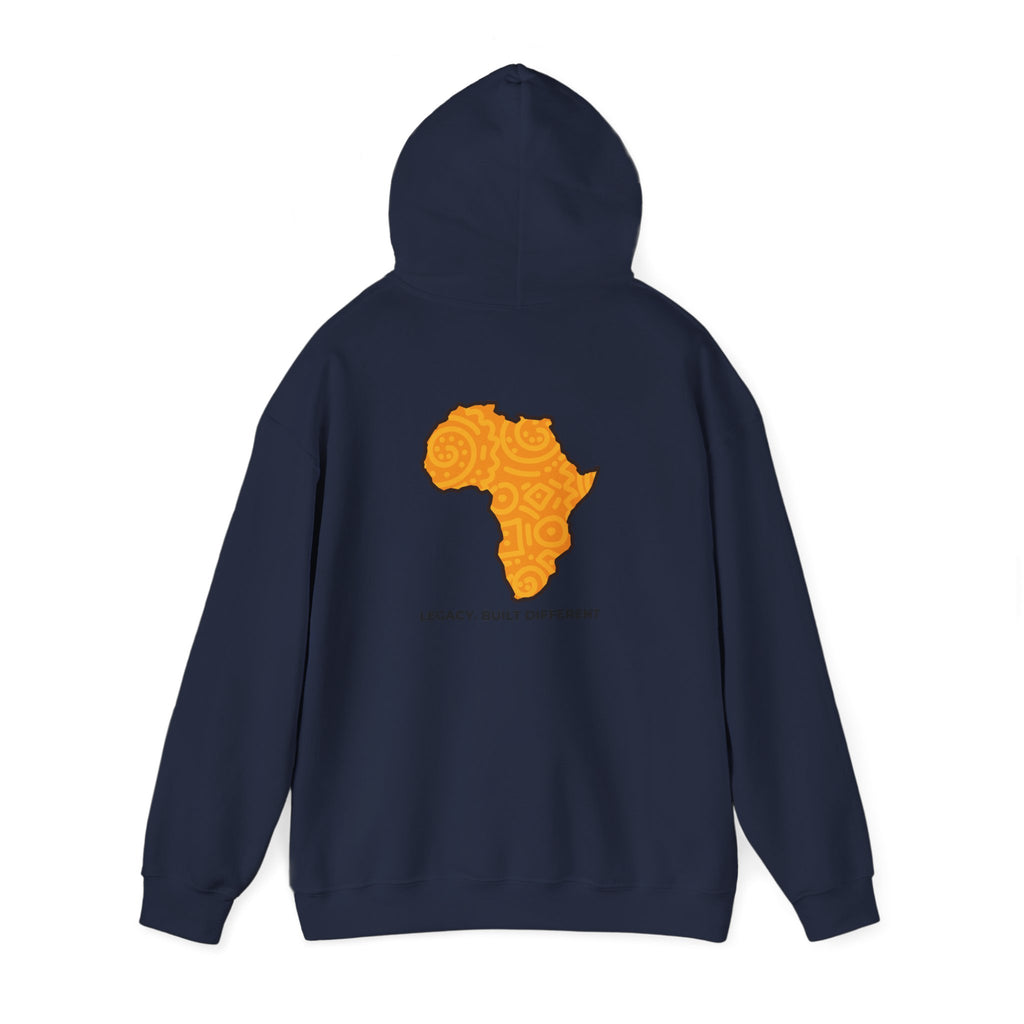 Africa Map Hoodie — "Legacy. Built Different." Printed Pullover