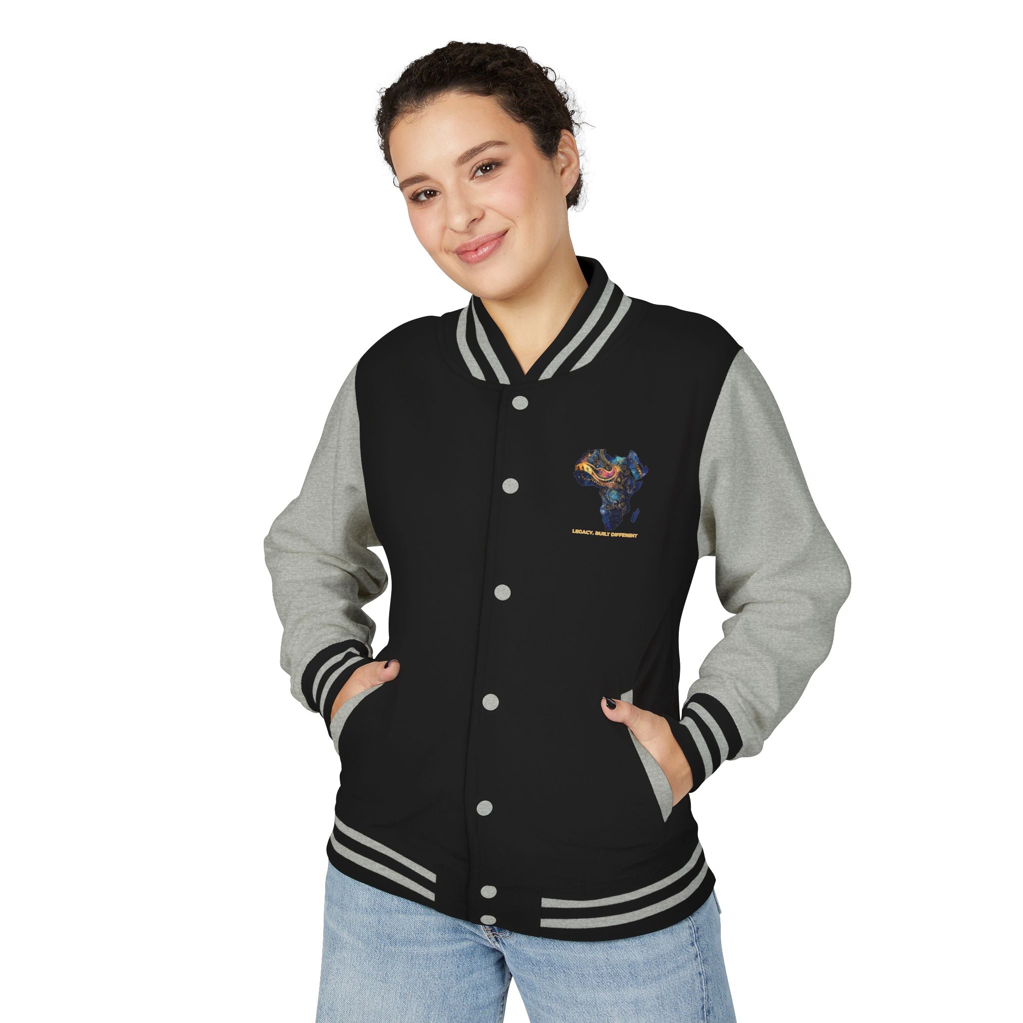 Africa Map Letterman Jacket — Colorful African Continent Graphic Bomber
