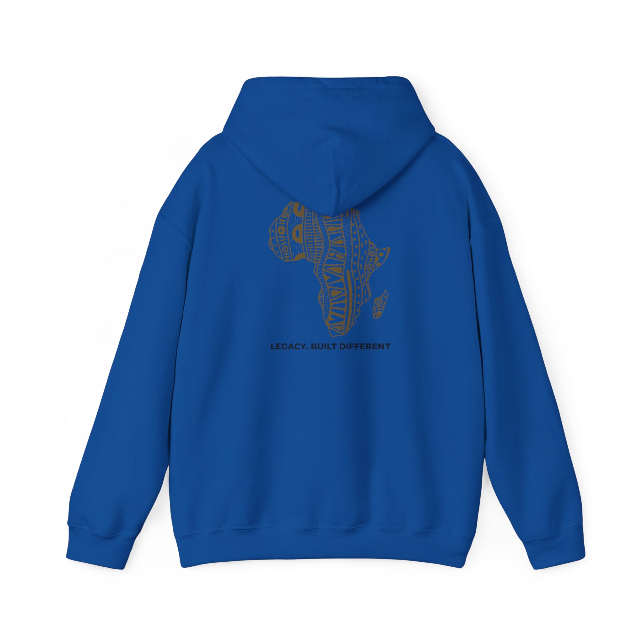 Africa Pattern Hoodie — "Legacy. Built Different." Graphic Sweatshirt