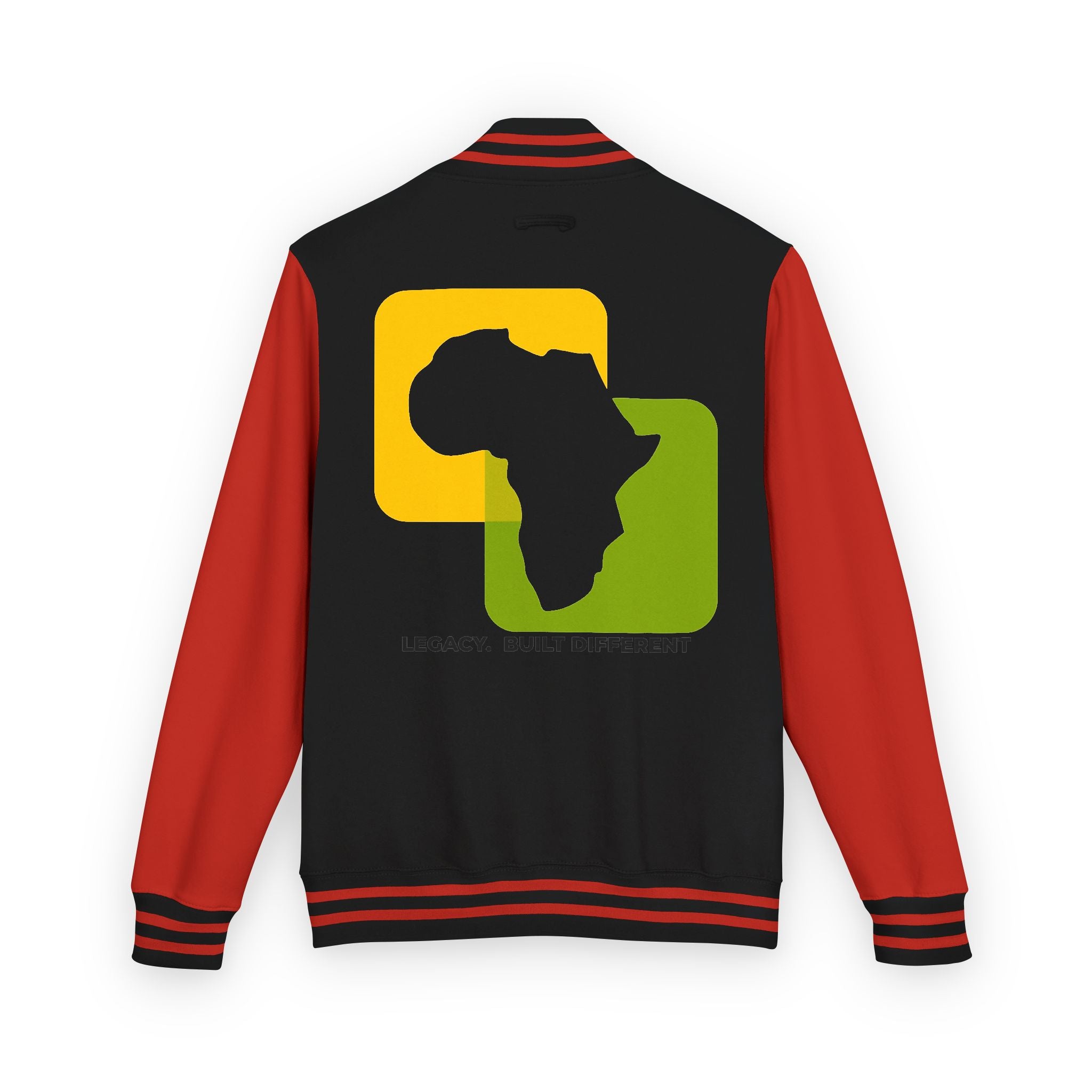 Letterman Jacket — Afrocentric Africa Map Design ("Legacy. Built Different")