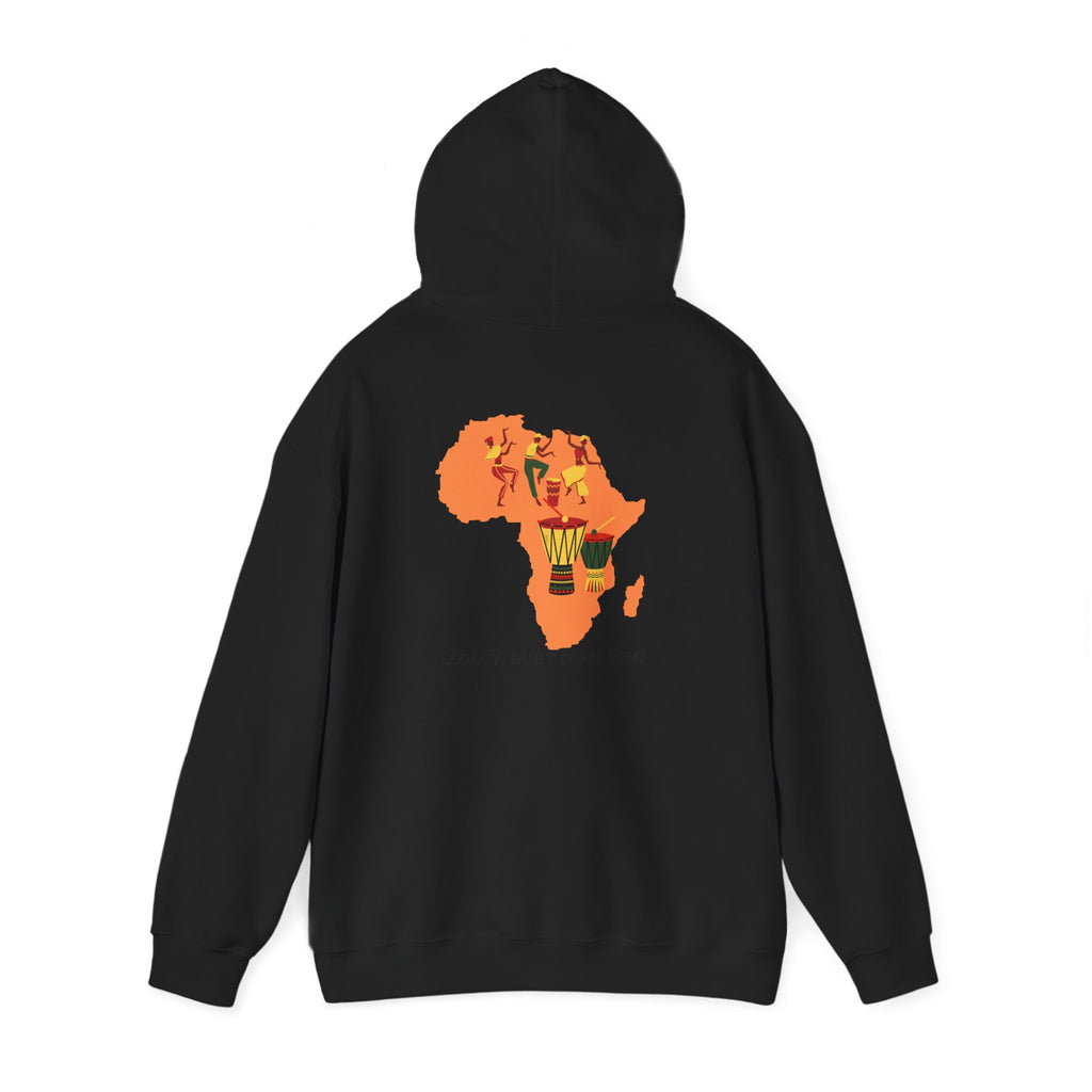 Africa Map Hoodie - 'Legacy. Built Different.' Afrocentric Graphic Pullover