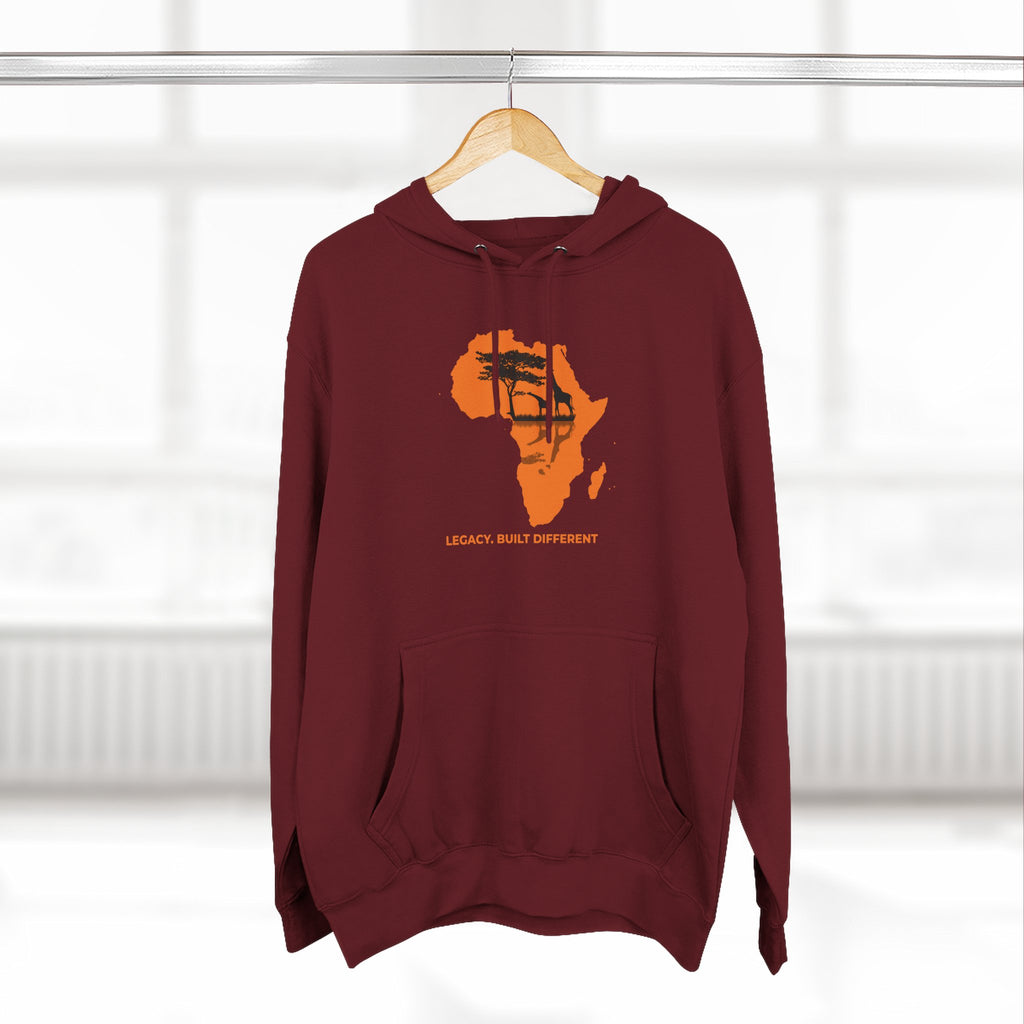 Africa Silhouette Hoodie — 'Legacy: Built Different' Graphic Pullover