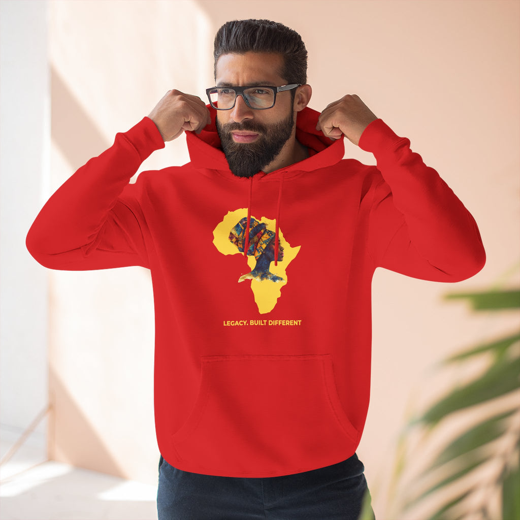 Hoodie — African Profile Art on Yellow Africa Silhouette (Legacy, Beauty, Empowerment)