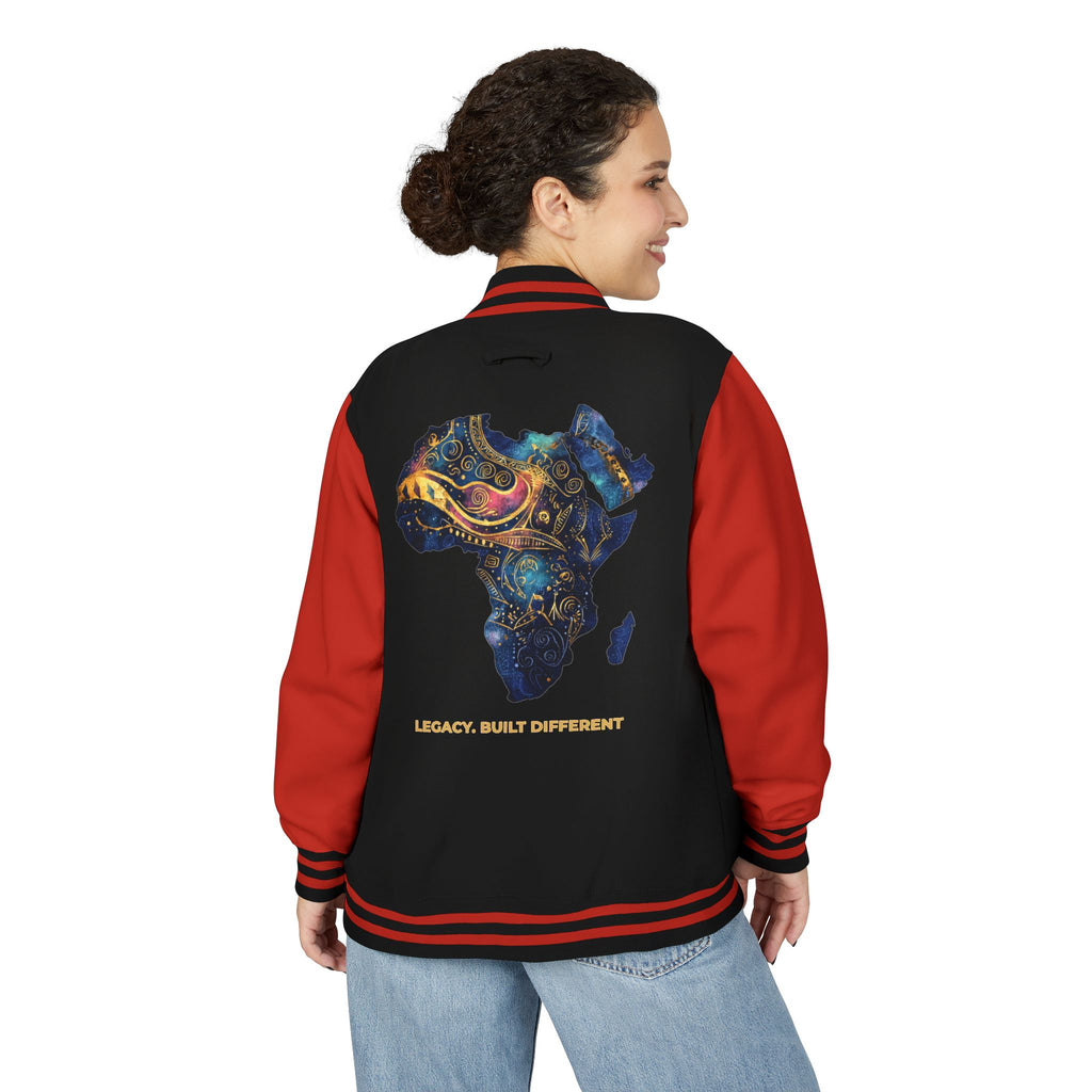 Africa Map Letterman Jacket — Colorful African Continent Graphic Bomber