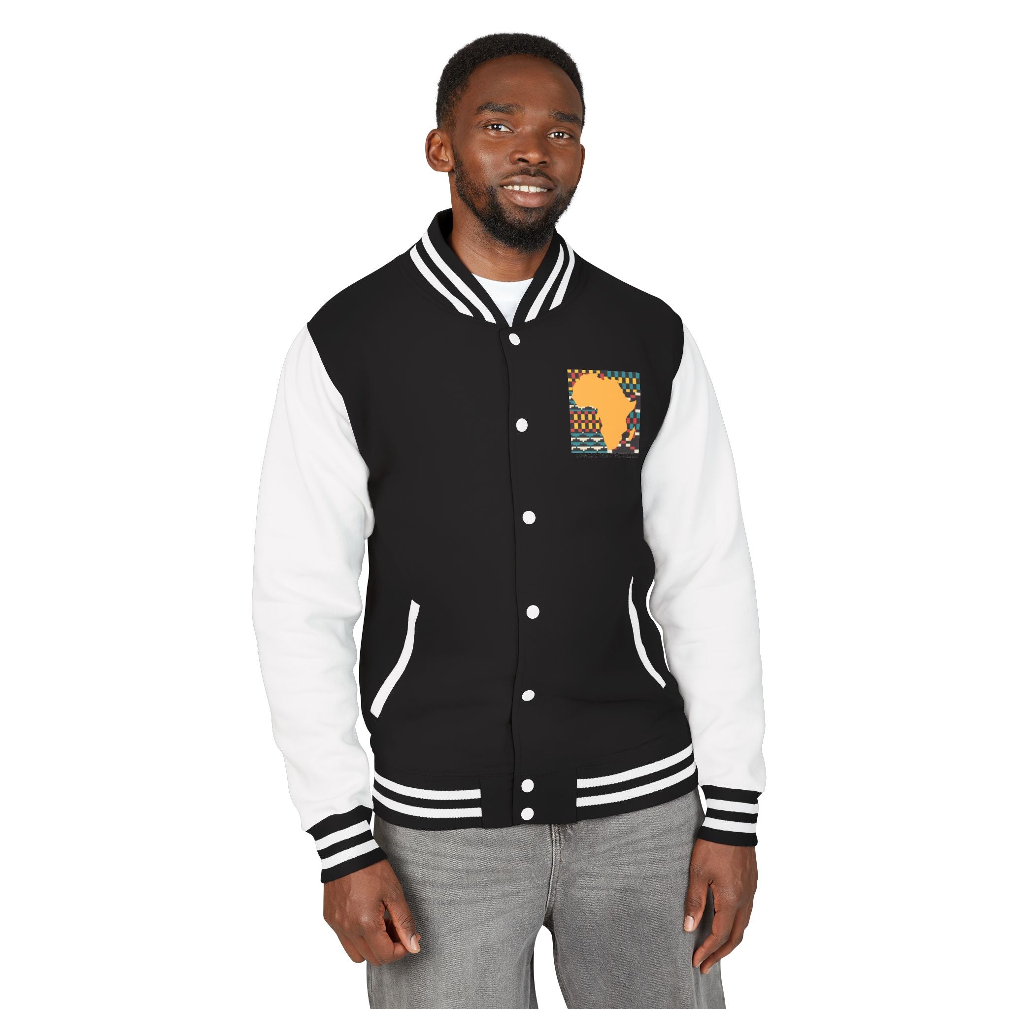 Letterman Jacket - Africa Map Kente Pattern "Legacy Built Different"