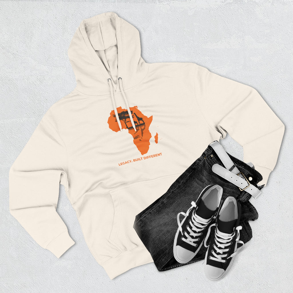 Africa Silhouette Hoodie — 'Legacy: Built Different' Graphic Pullover