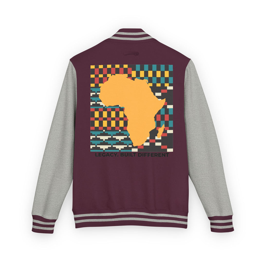 Letterman Jacket - Africa Map Kente Pattern "Legacy Built Different"