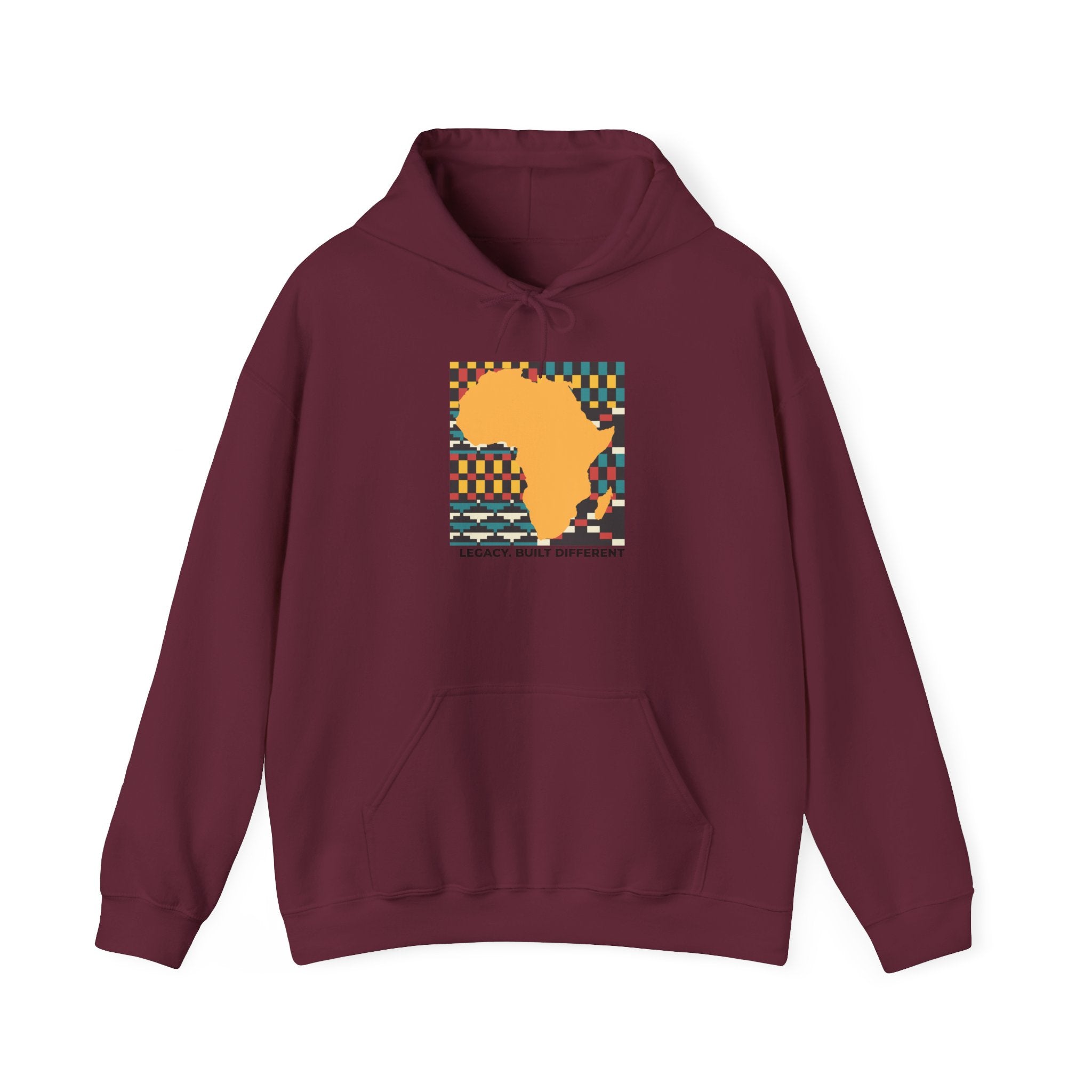 Africa Silhouette Kente Hoodie — "Legacy, Built Different"