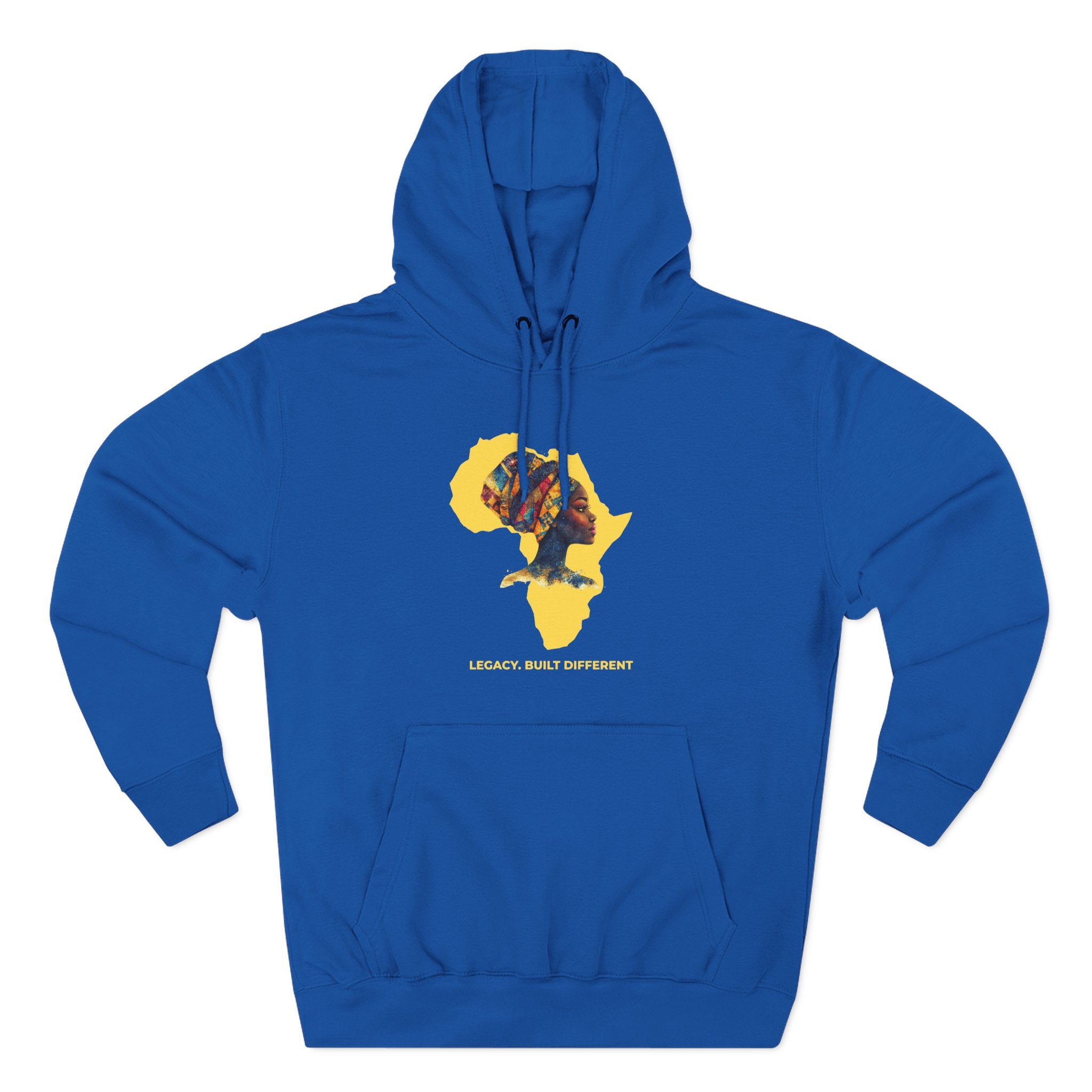 Hoodie — African Profile Art on Yellow Africa Silhouette (Legacy, Beauty, Empowerment)
