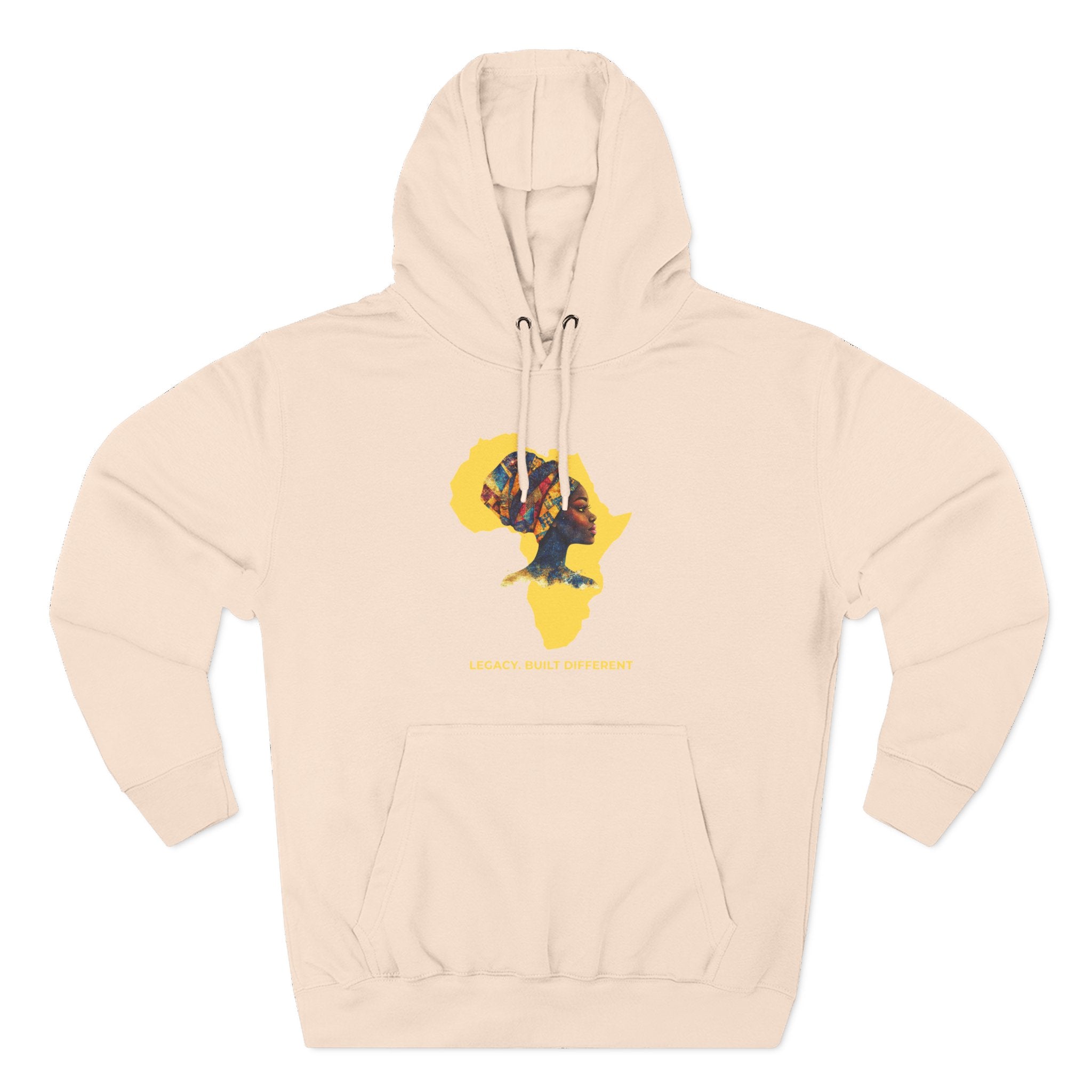 Hoodie — African Profile Art on Yellow Africa Silhouette (Legacy, Beauty, Empowerment)