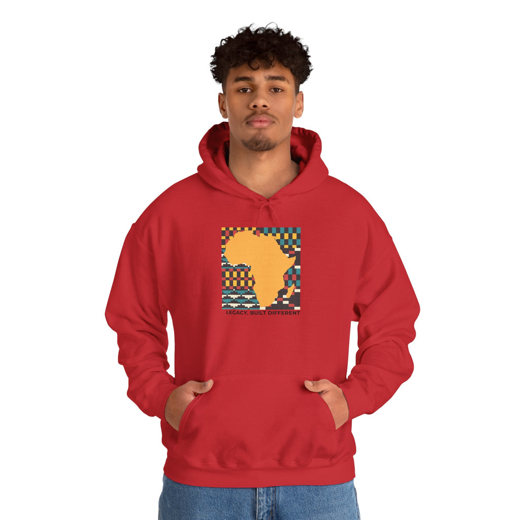 Africa Silhouette Kente Hoodie — "Legacy, Built Different"