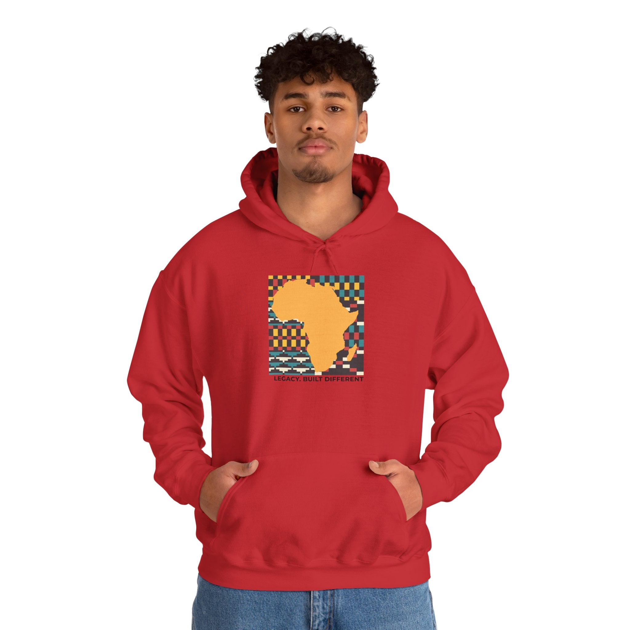 Africa Silhouette Kente Hoodie — "Legacy, Built Different"